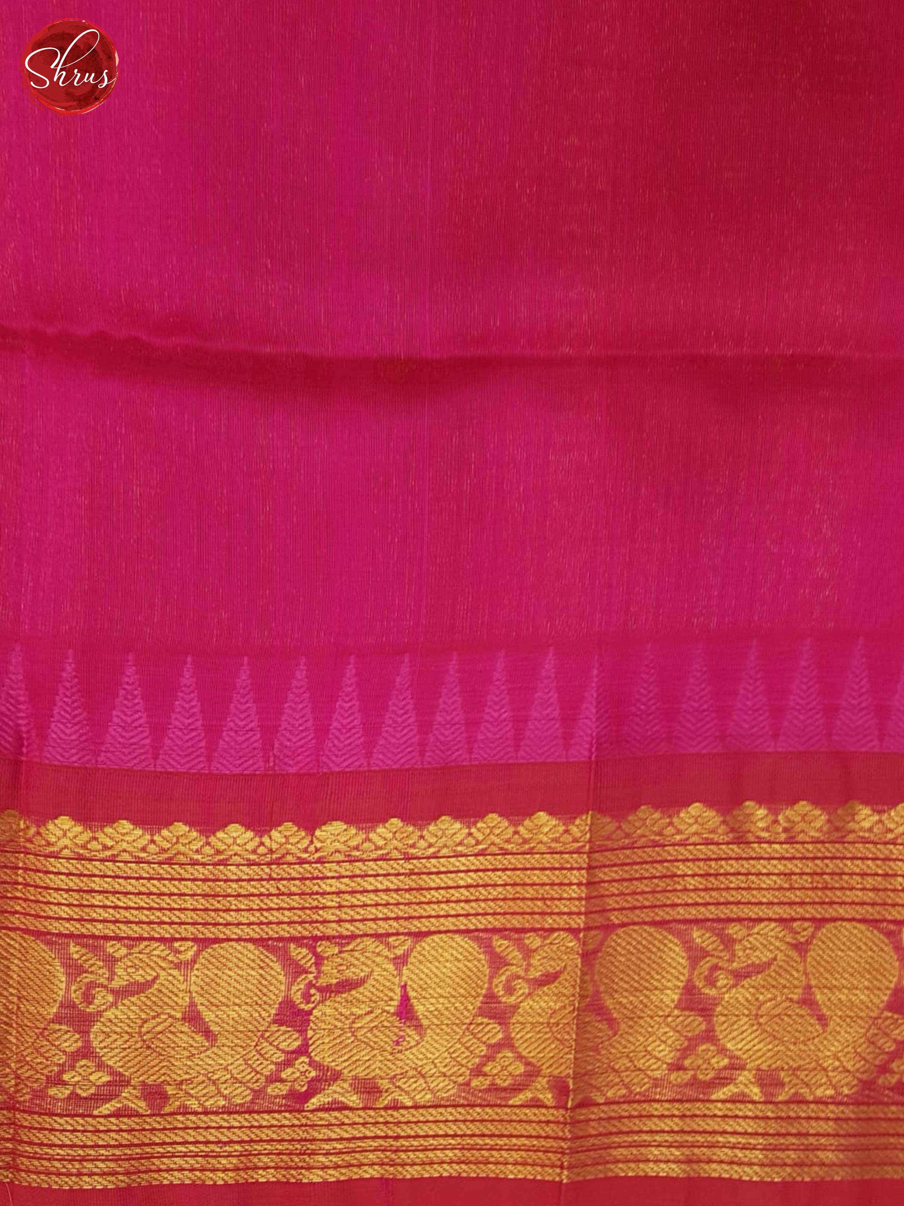 Blue And Pink- Silk Cotton Saree - Shop on ShrusEternity.com