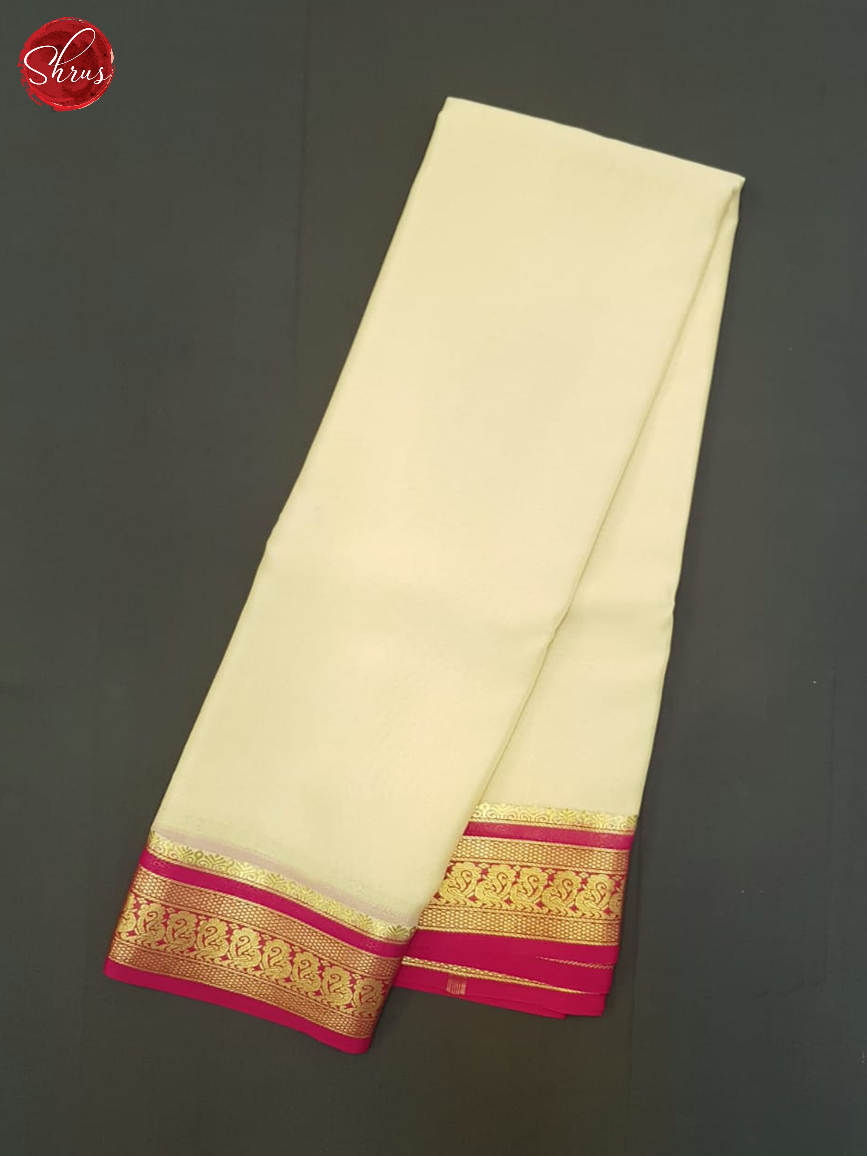 Cream And Pink- Mysore Silk Saree - Shop on ShrusEternity.com