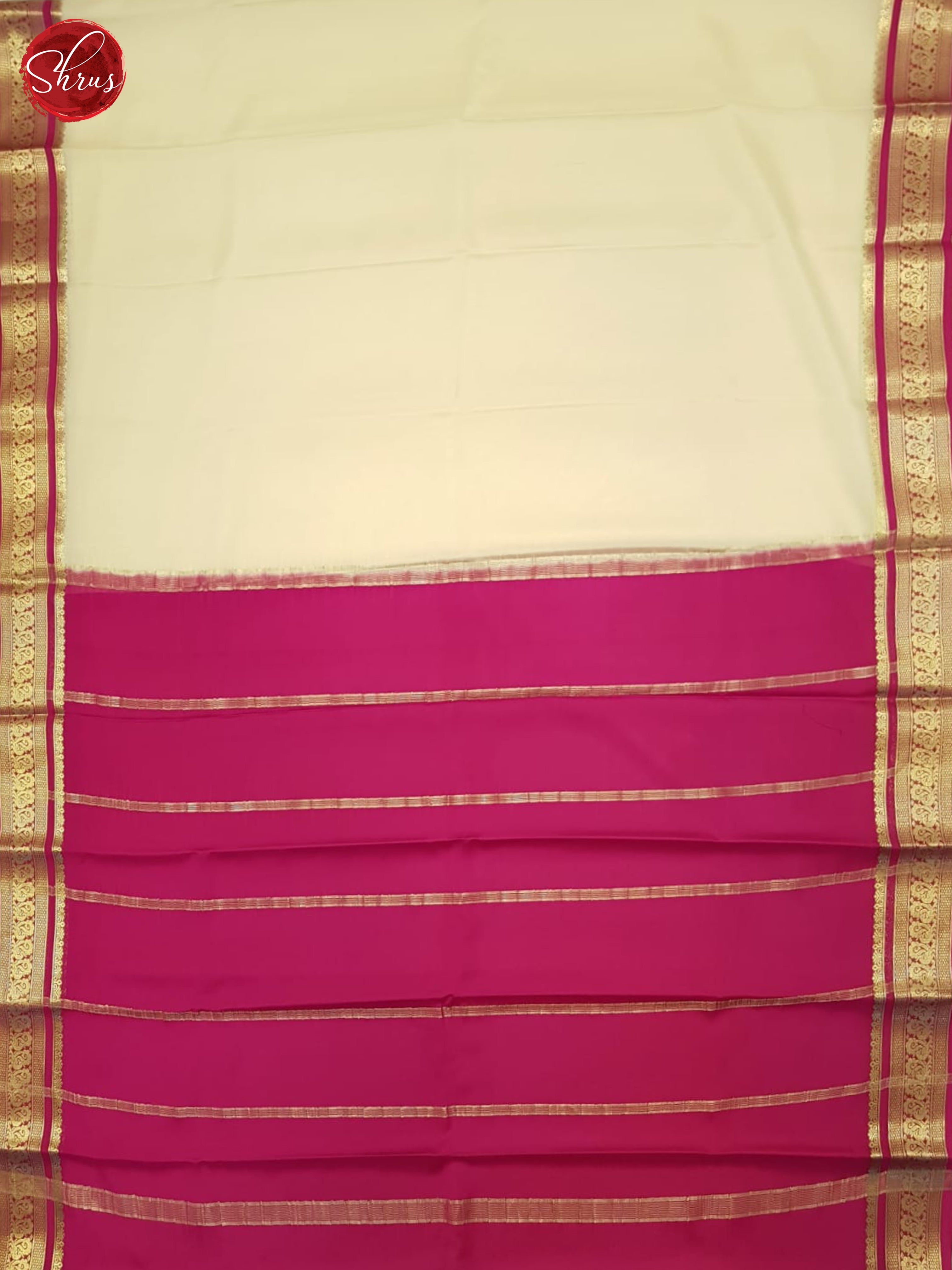 Cream And Pink- Mysore Silk Saree - Shop on ShrusEternity.com