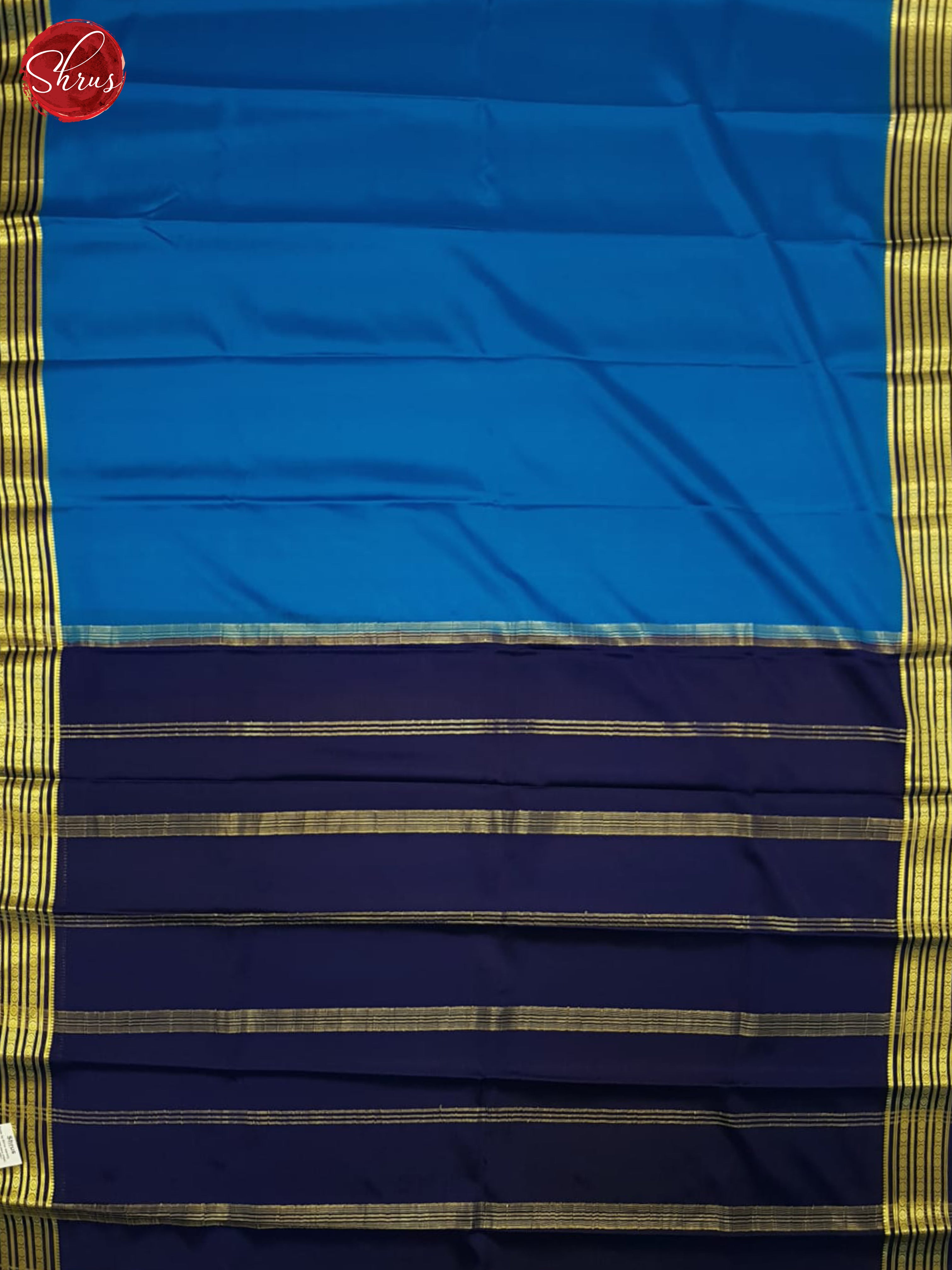 Blue & Navy Blue - Mysore Silk Saree - Shop on ShrusEternity.com