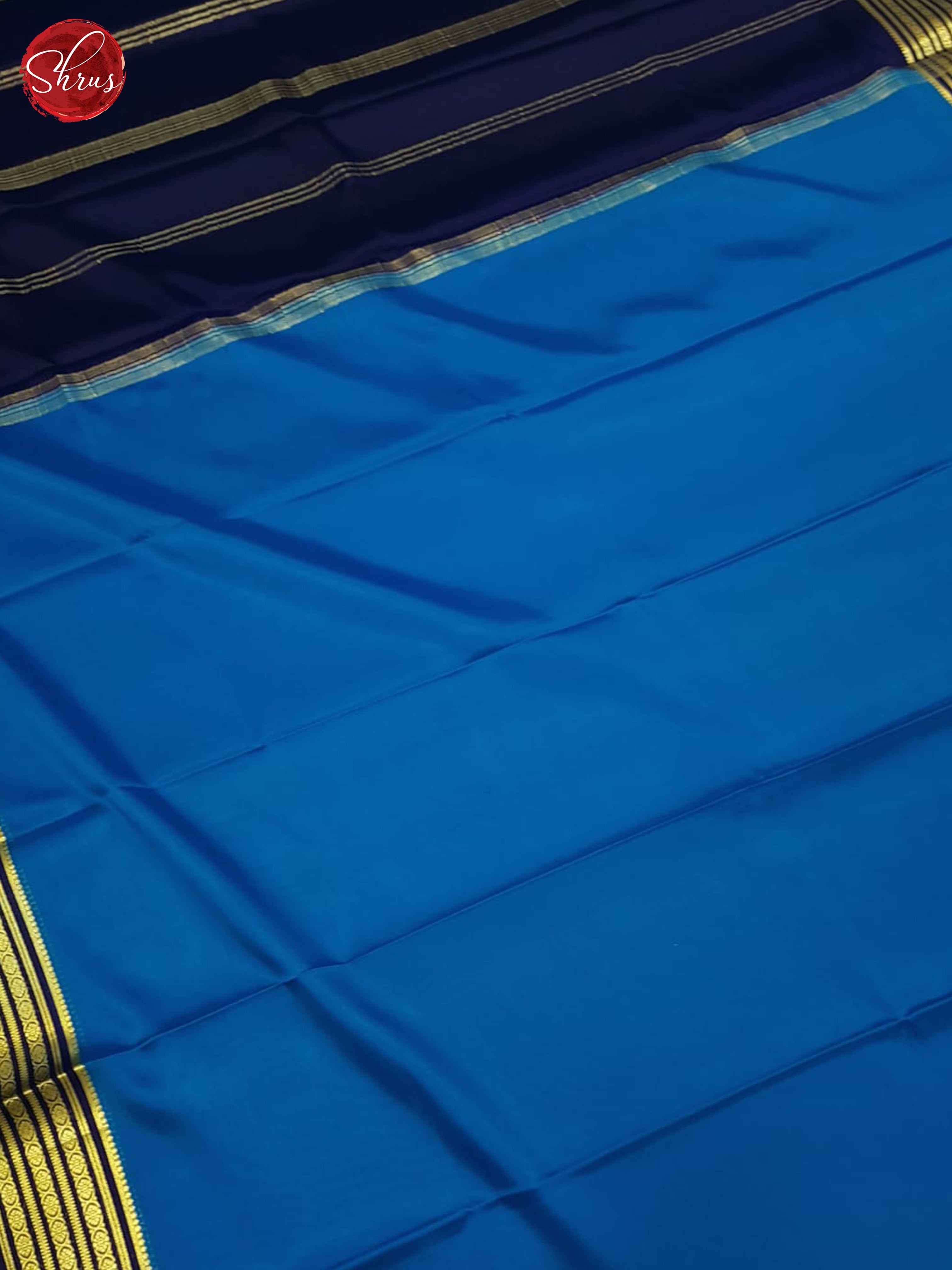 Blue & Navy Blue - Mysore Silk Saree - Shop on ShrusEternity.com