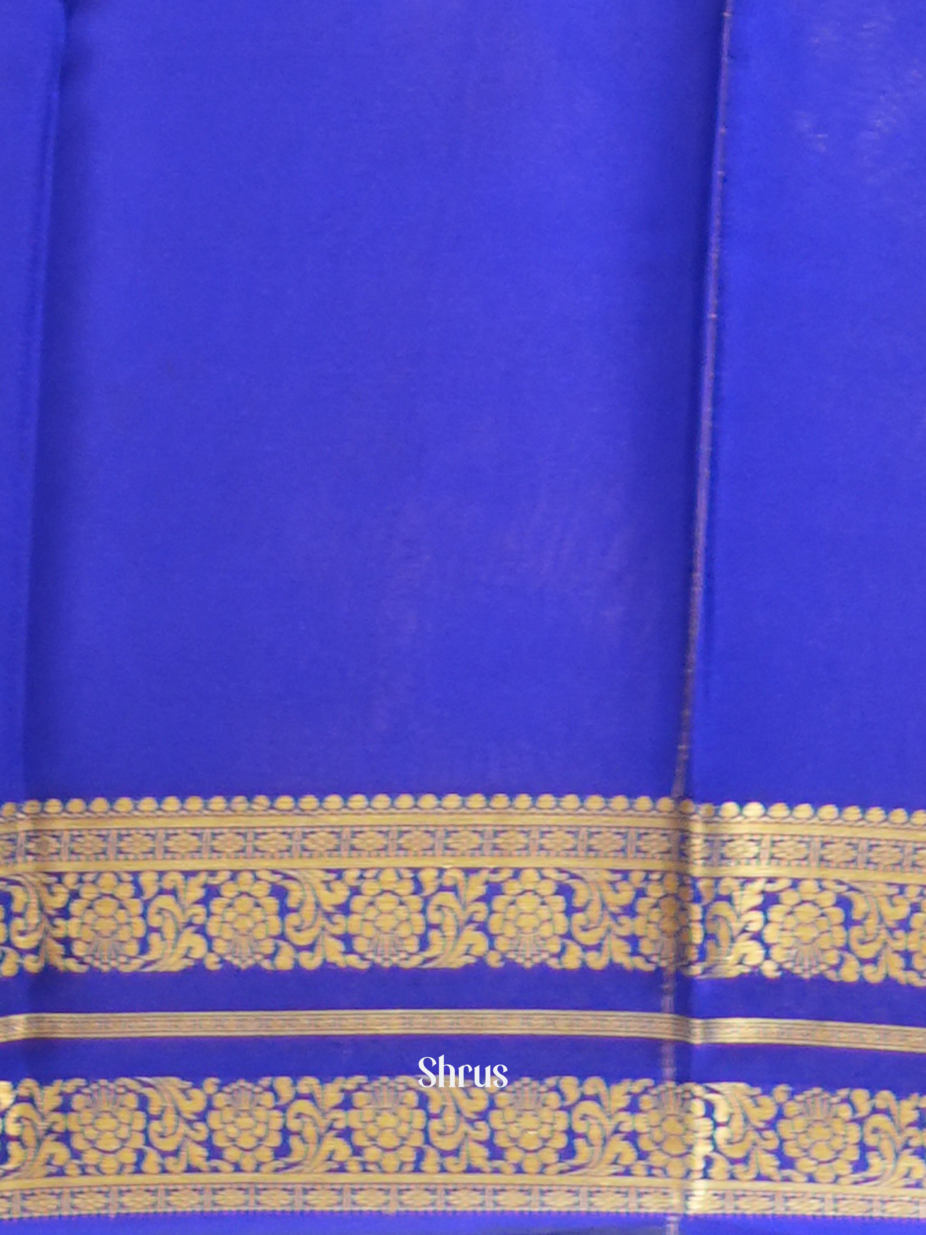 Black And Blue- Mysore Silk Saree - Shop on ShrusEternity.com