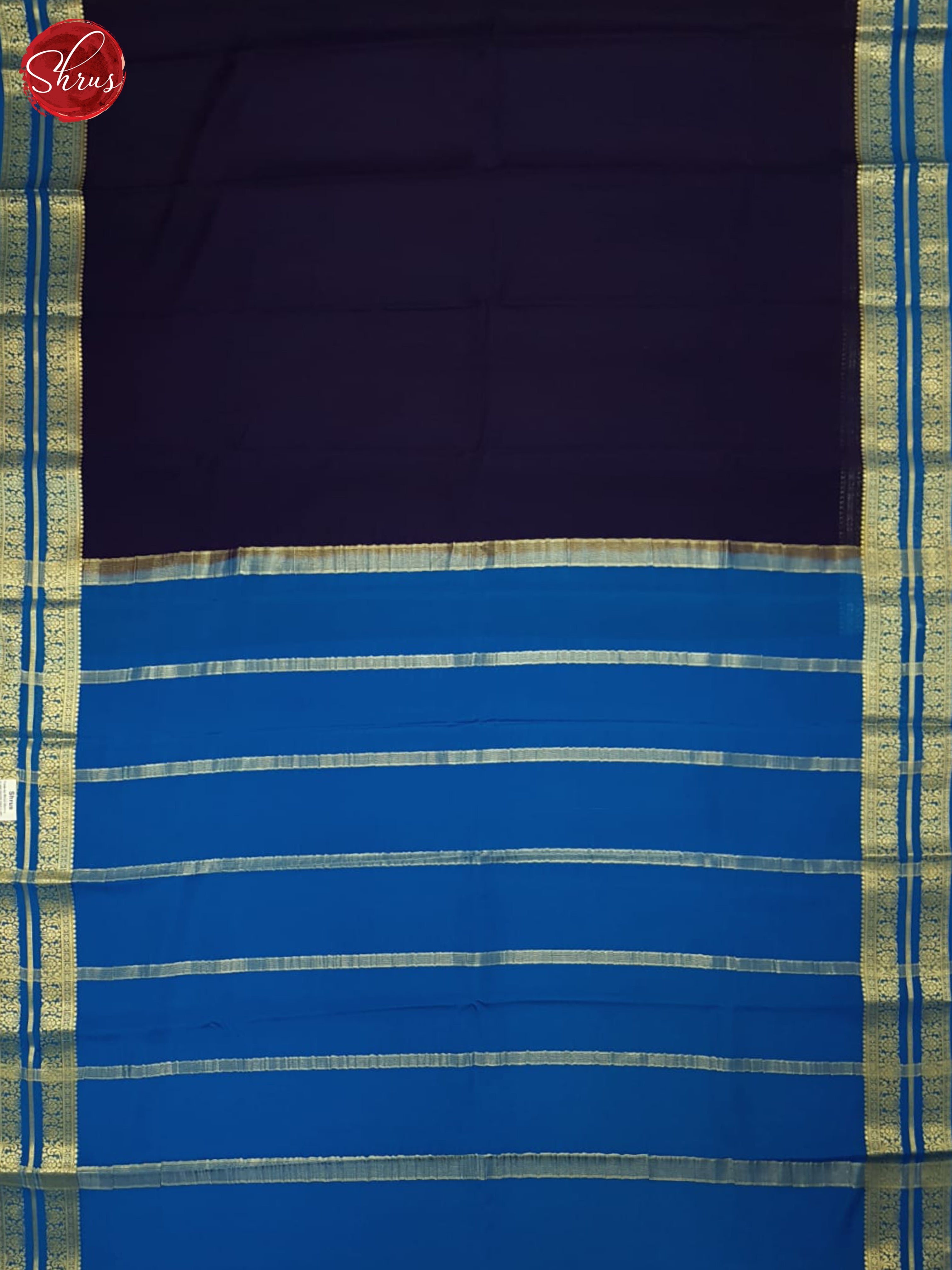 Navy Blue & Blue - Mysore Silk Saree - Shop on ShrusEternity.com