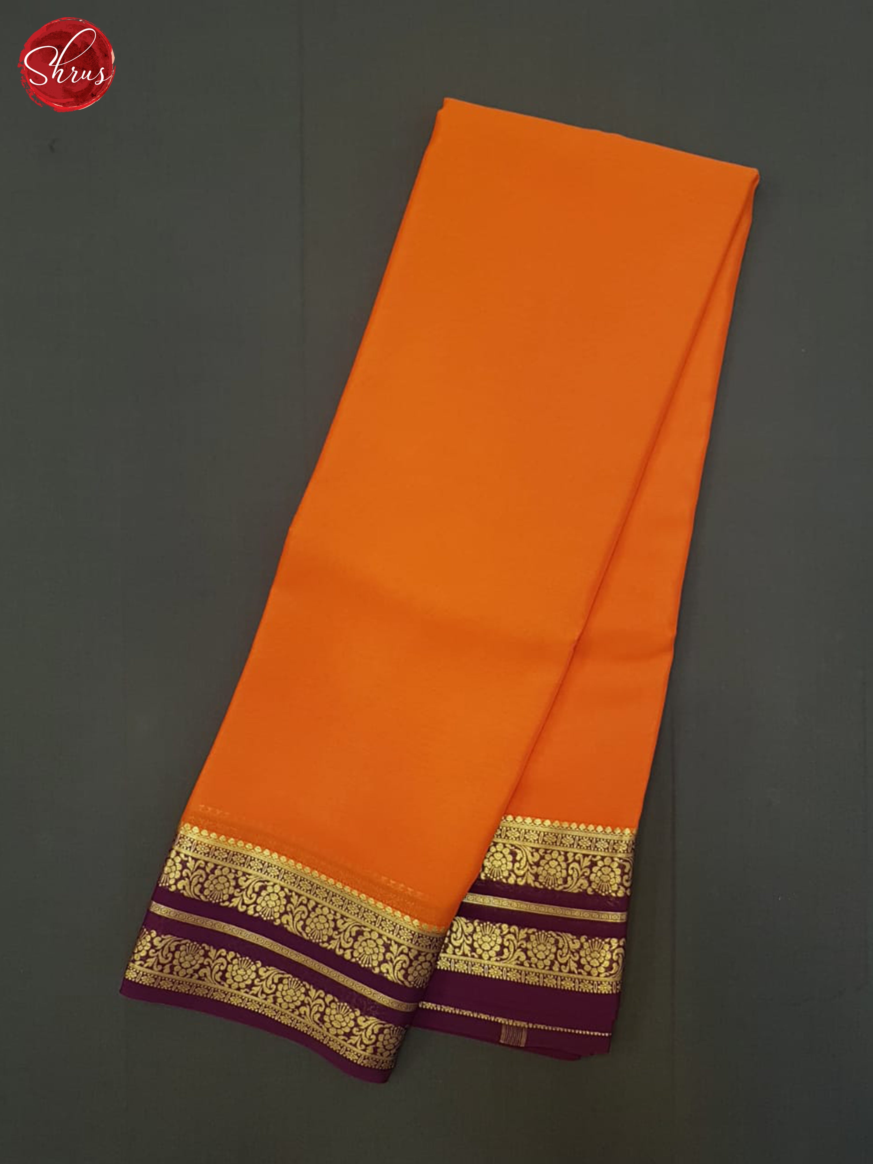 Orange And Wine- Mysore Silk Saree - Shop on ShrusEternity.com