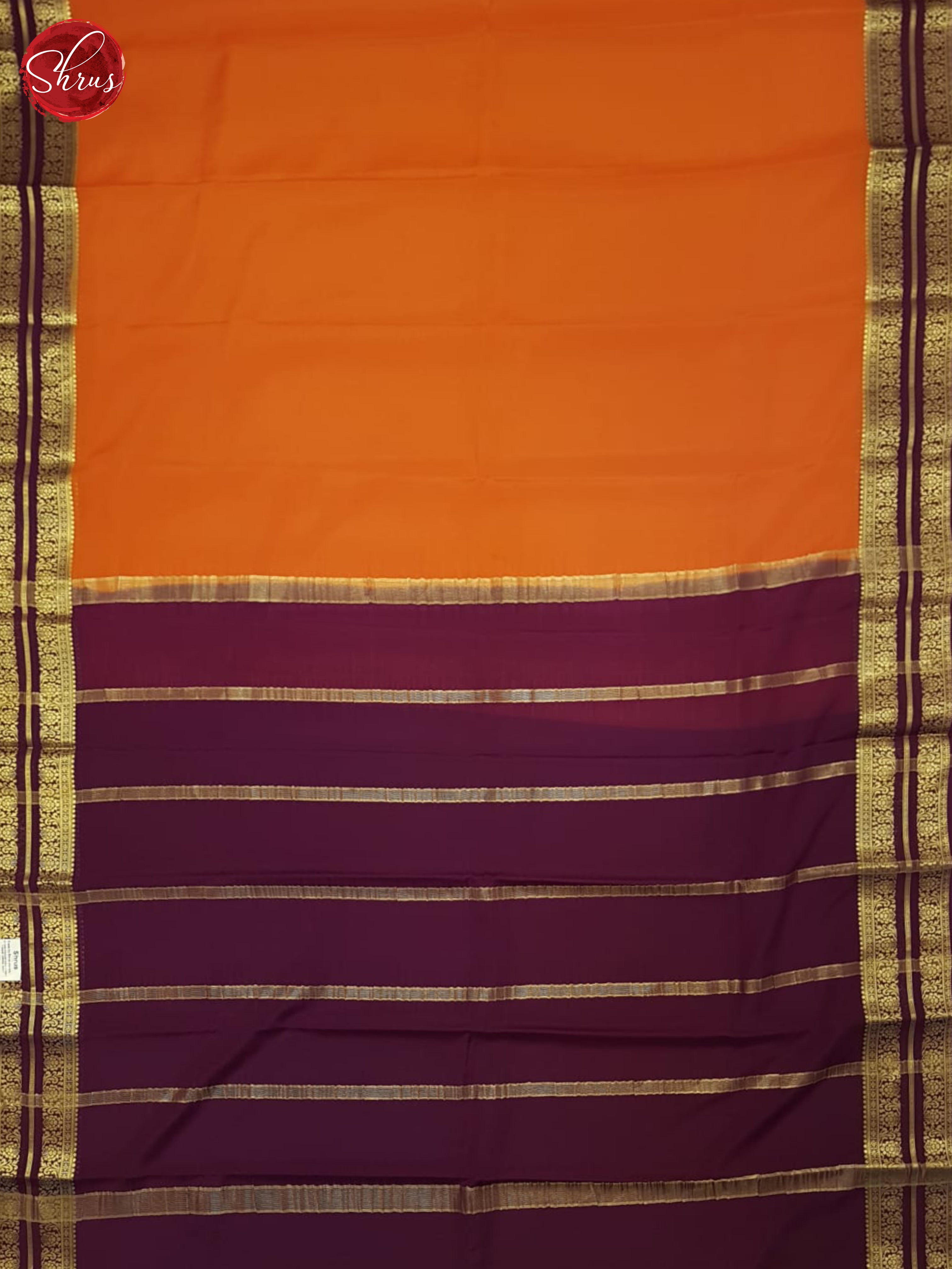 Orange And Wine- Mysore Silk Saree - Shop on ShrusEternity.com
