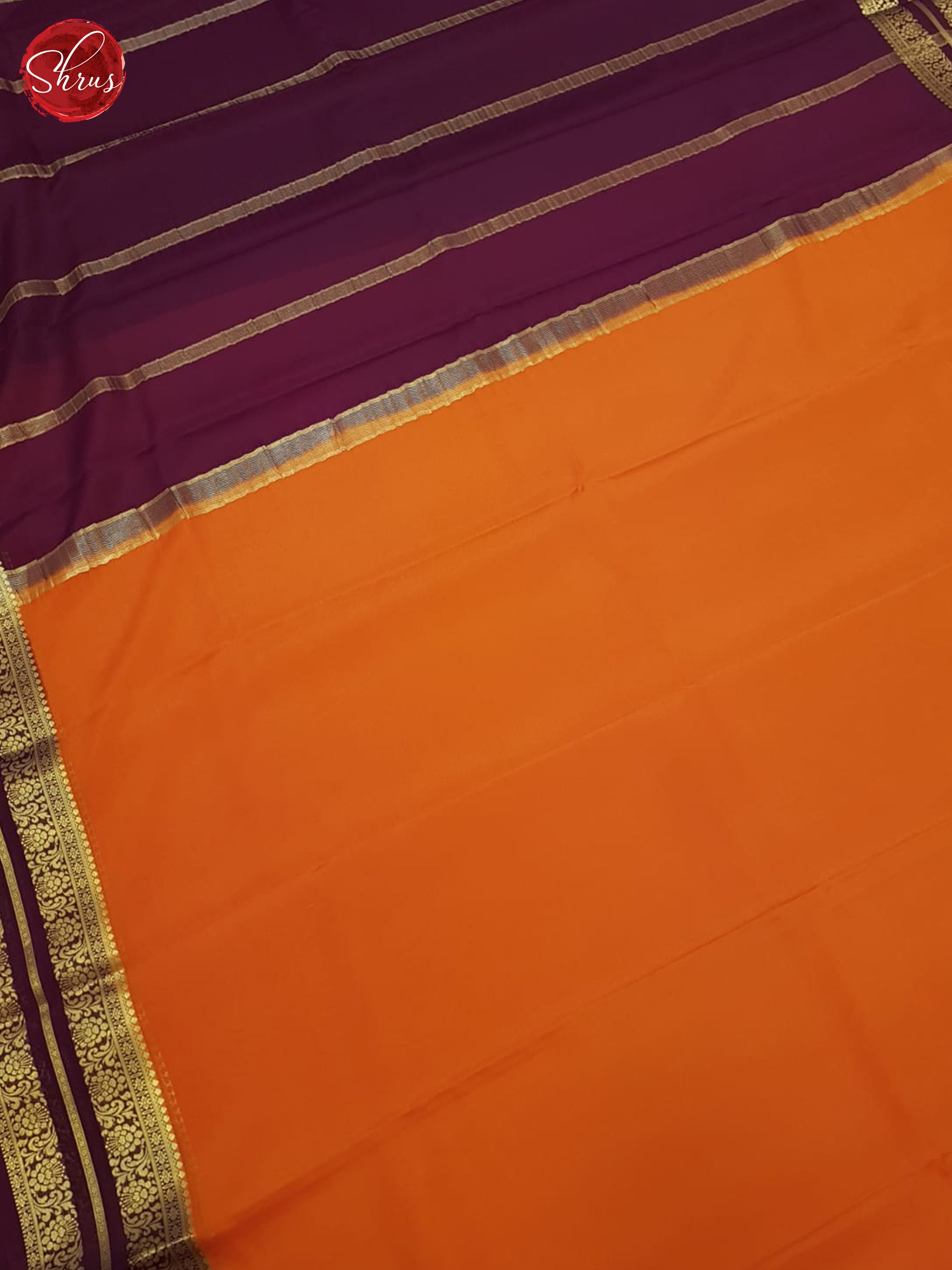 Orange And Wine- Mysore Silk Saree - Shop on ShrusEternity.com