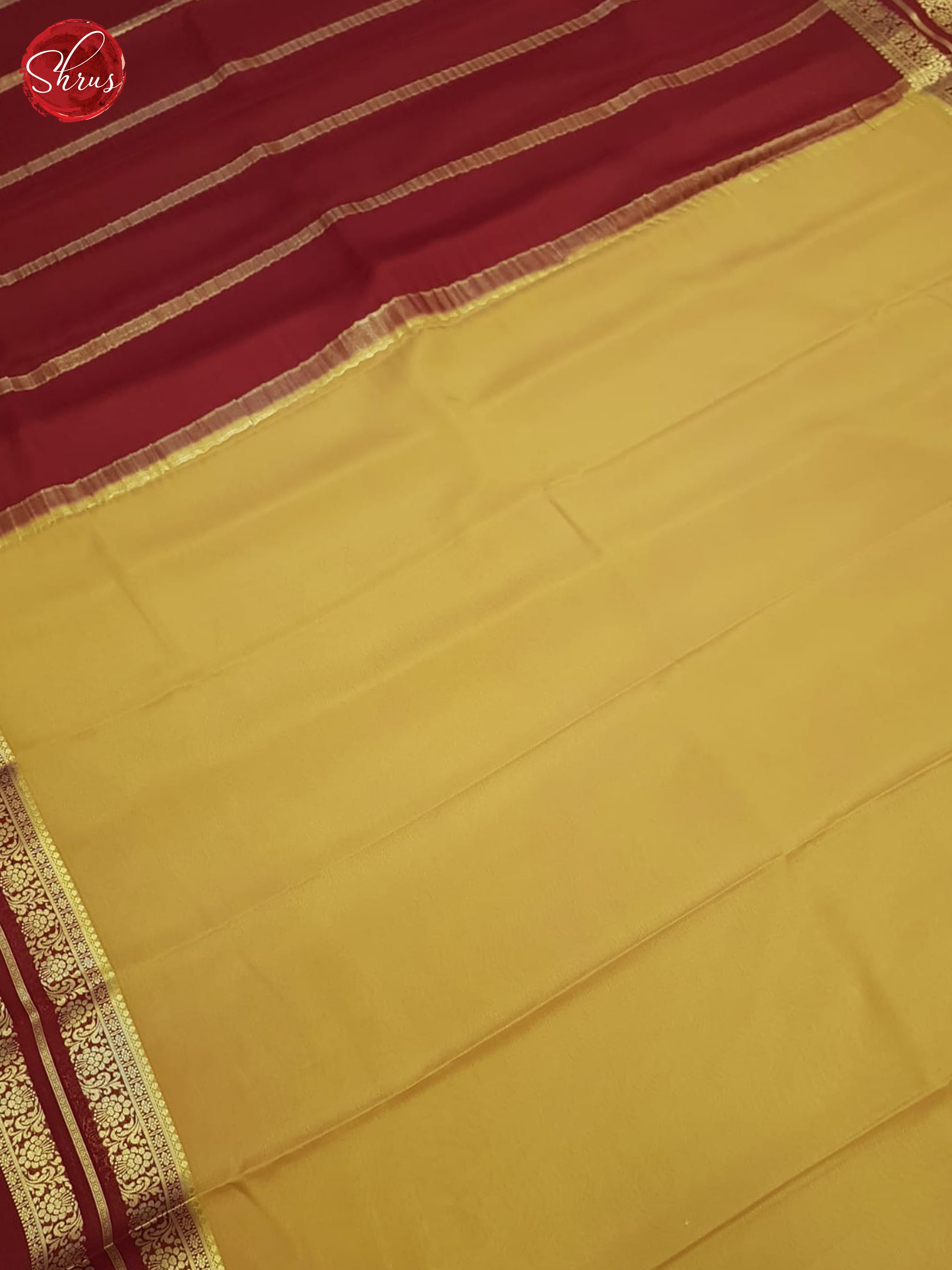 Brown And Maroon- Mysore silk Saree - Shop on ShrusEternity.com
