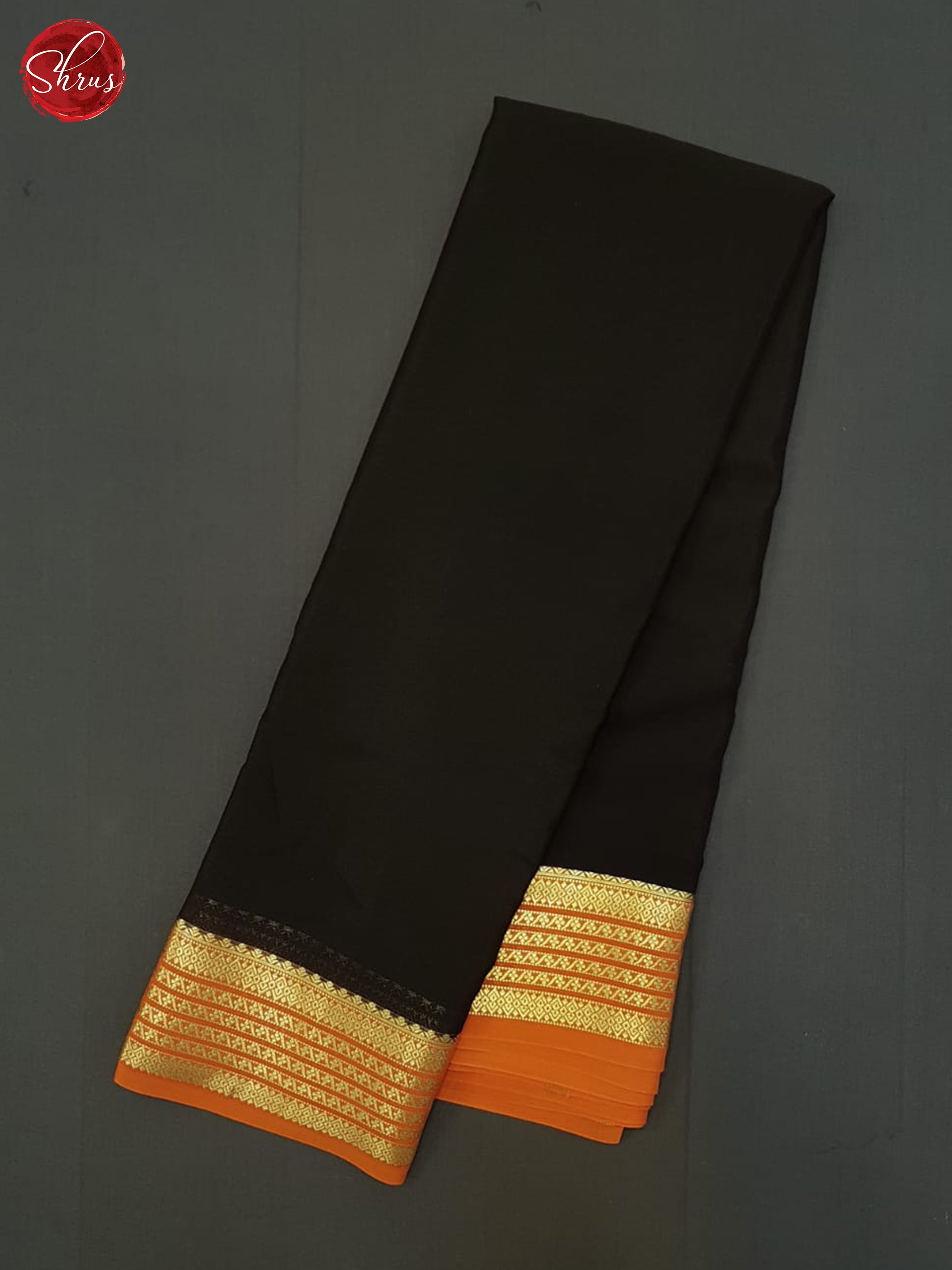 Black And Orange- Mysore Silk Saree - Shop on ShrusEternity.com