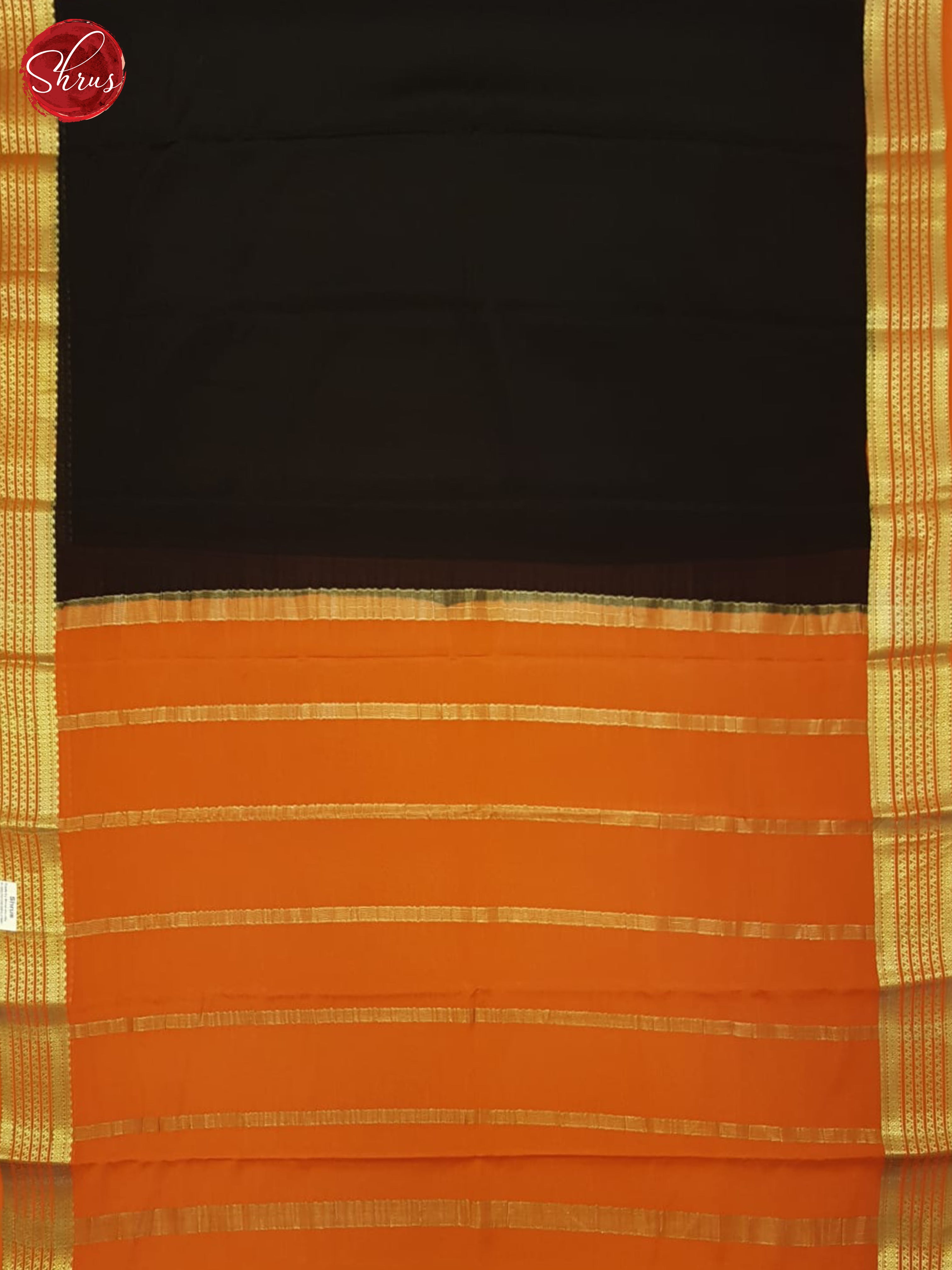 Black And Orange- Mysore Silk Saree - Shop on ShrusEternity.com