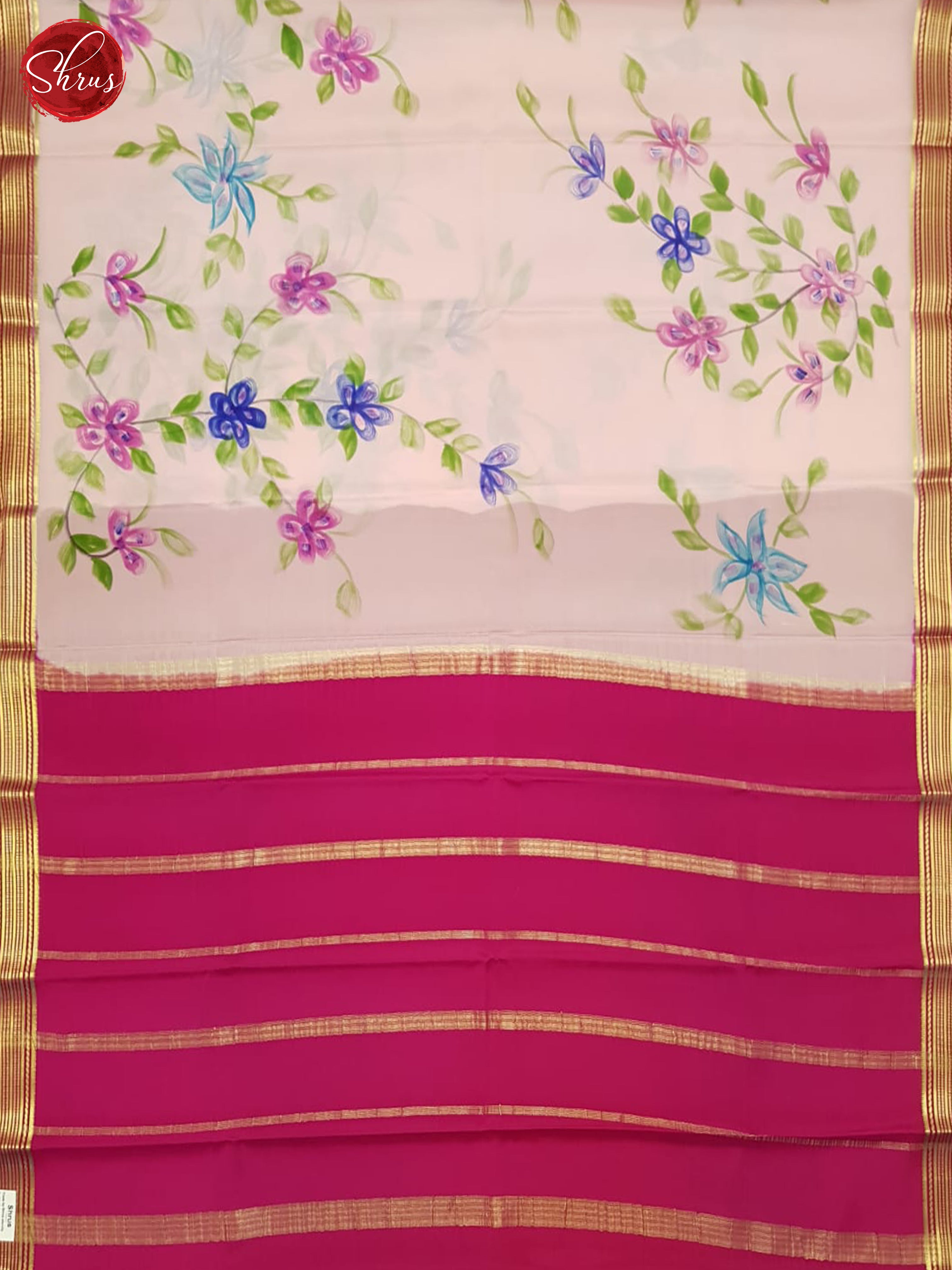 Baby Pink And Pink- Mysore Silk Saree - Shop on ShrusEternity.com