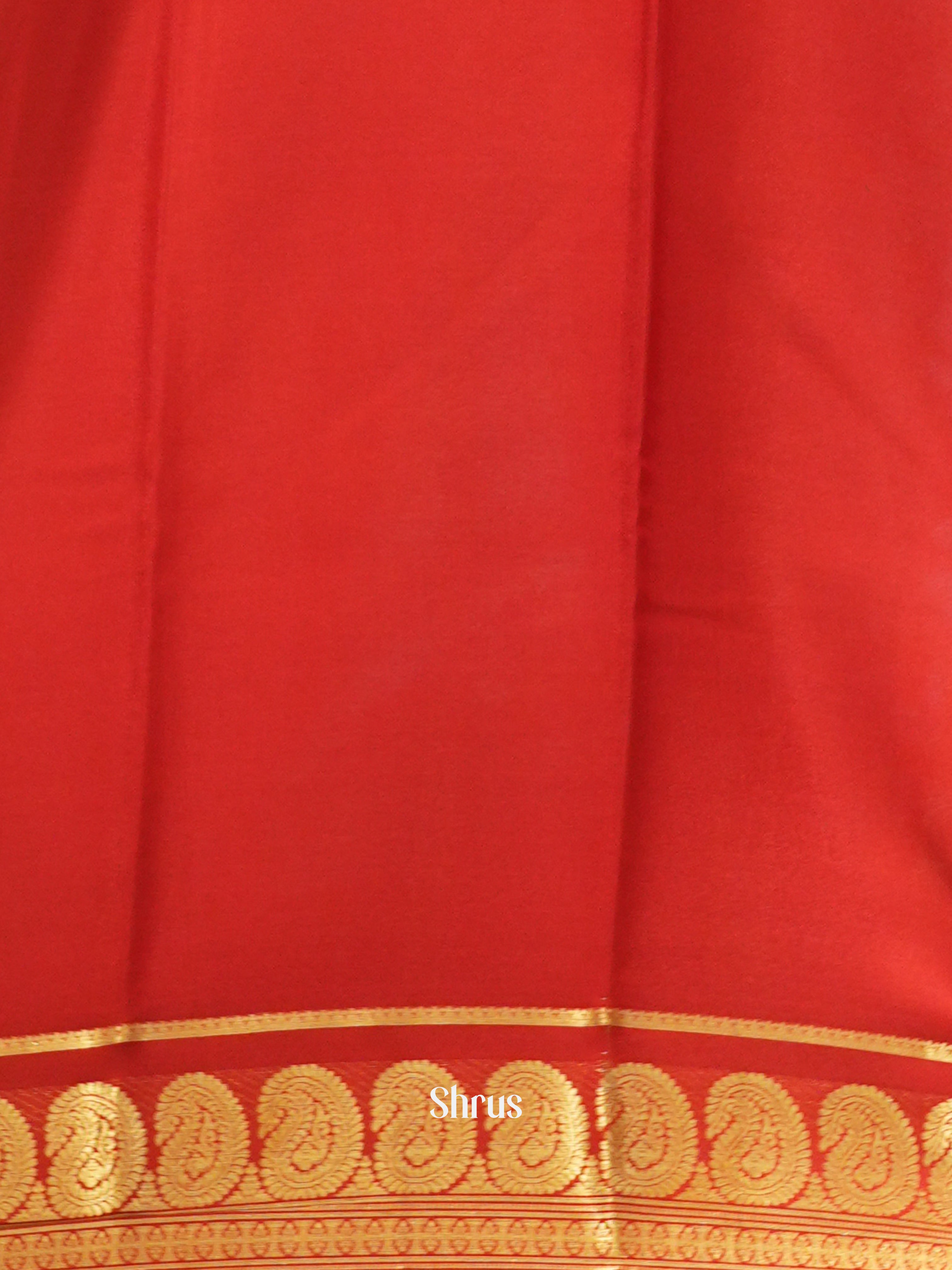 Blue And Red- Mysore SIlk Saree - Shop on ShrusEternity.com