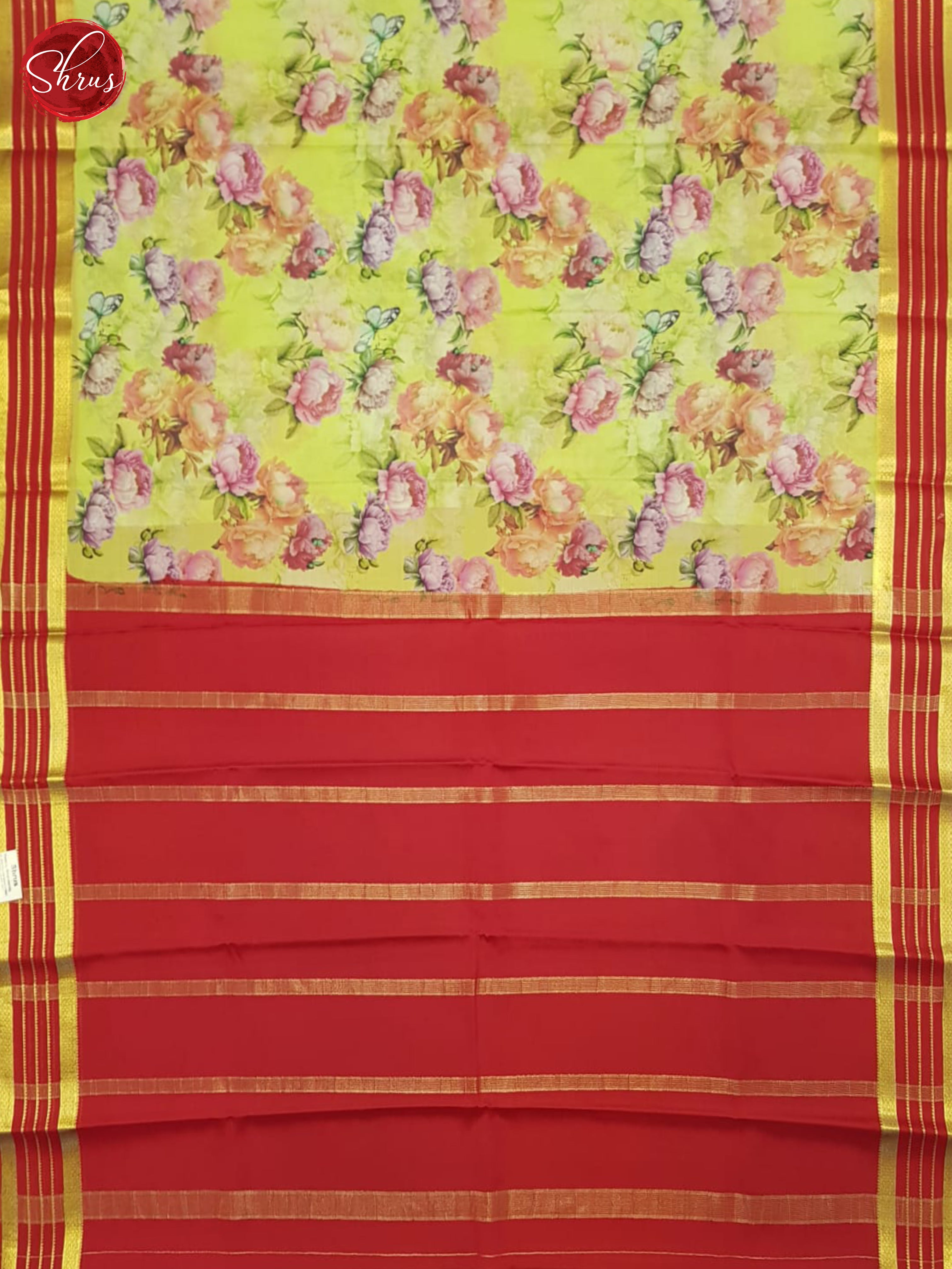 Green And Red- Mysore Silk Saree - Shop on ShrusEternity.com