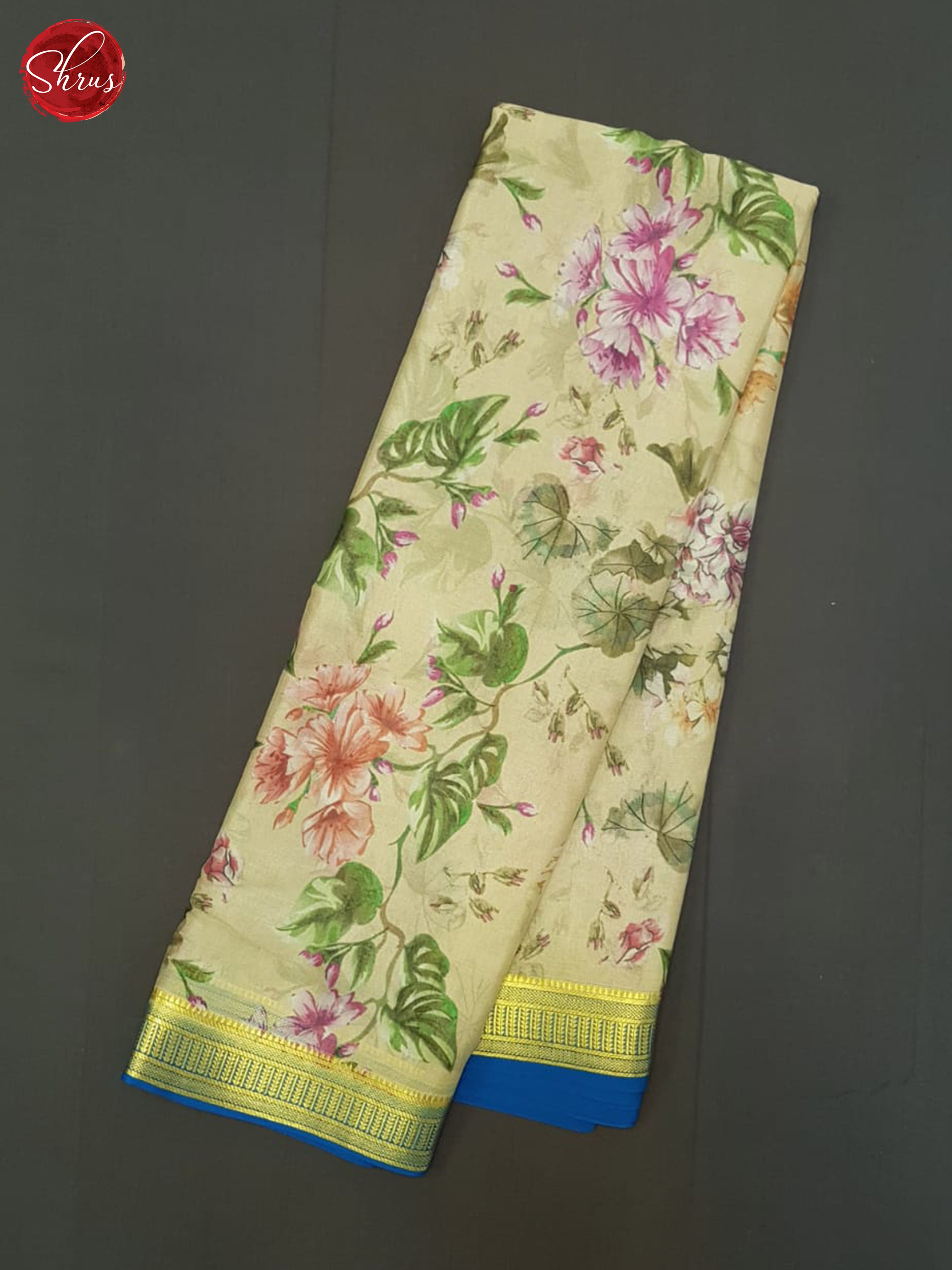 Grey And Blue- Mysore Silk Saree - Shop on ShrusEternity.com