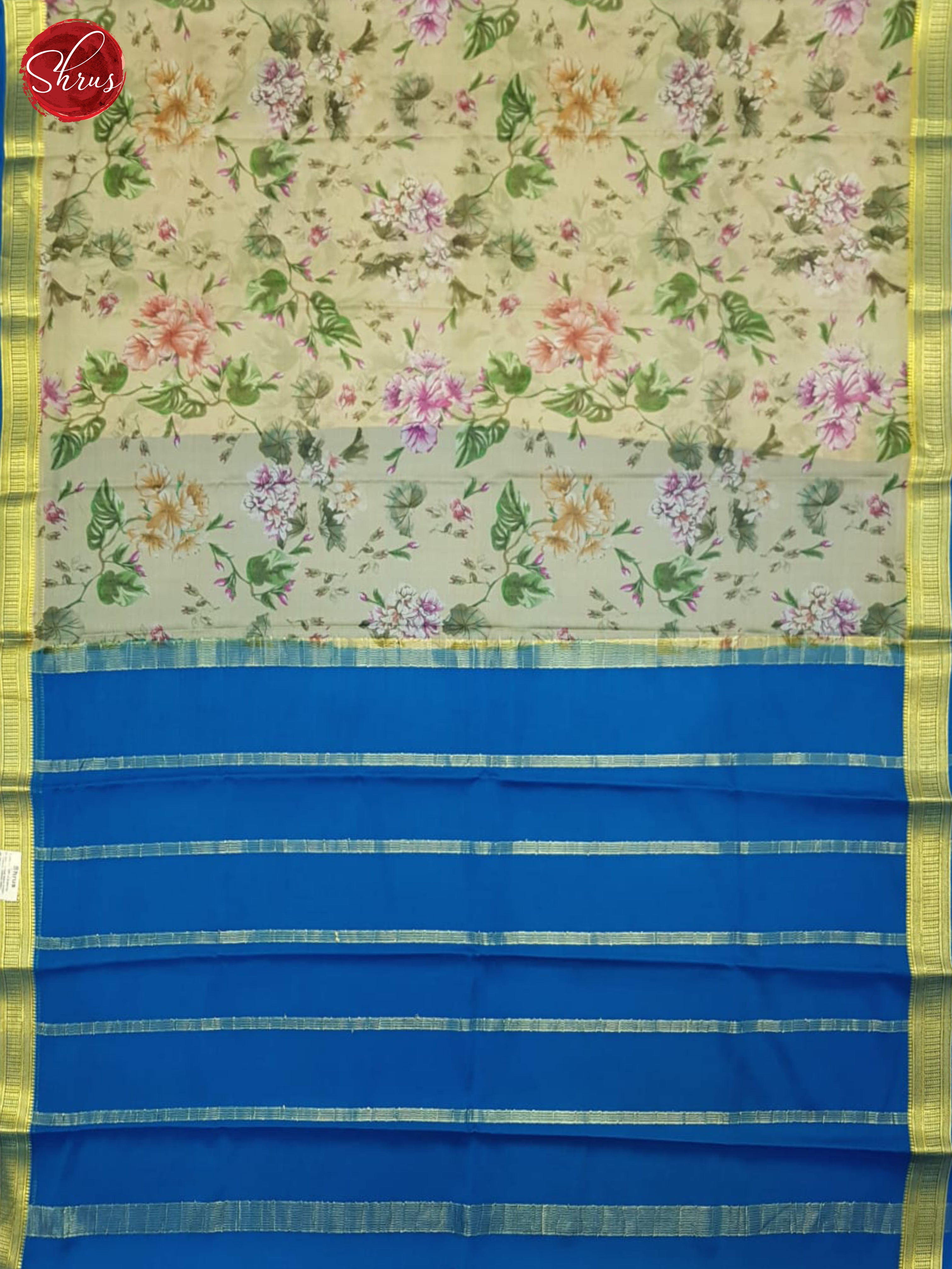 Grey And Blue- Mysore Silk Saree - Shop on ShrusEternity.com