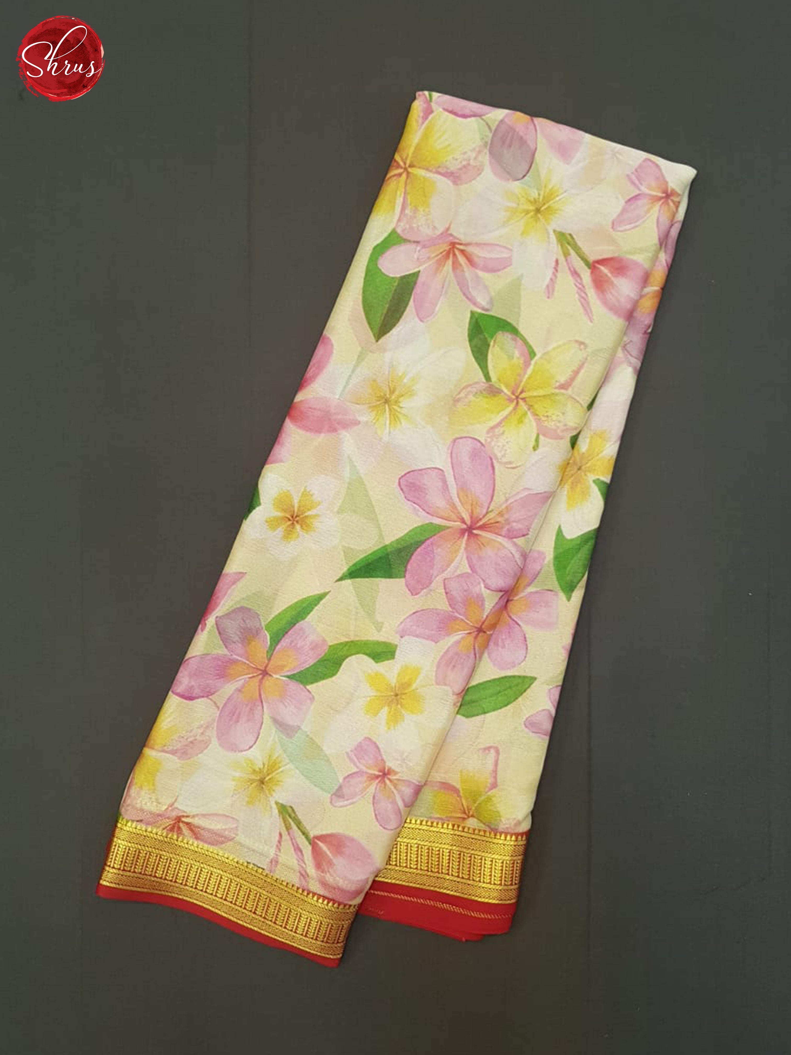 Cream And Red- Mysore Silk Saree - Shop on ShrusEternity.com