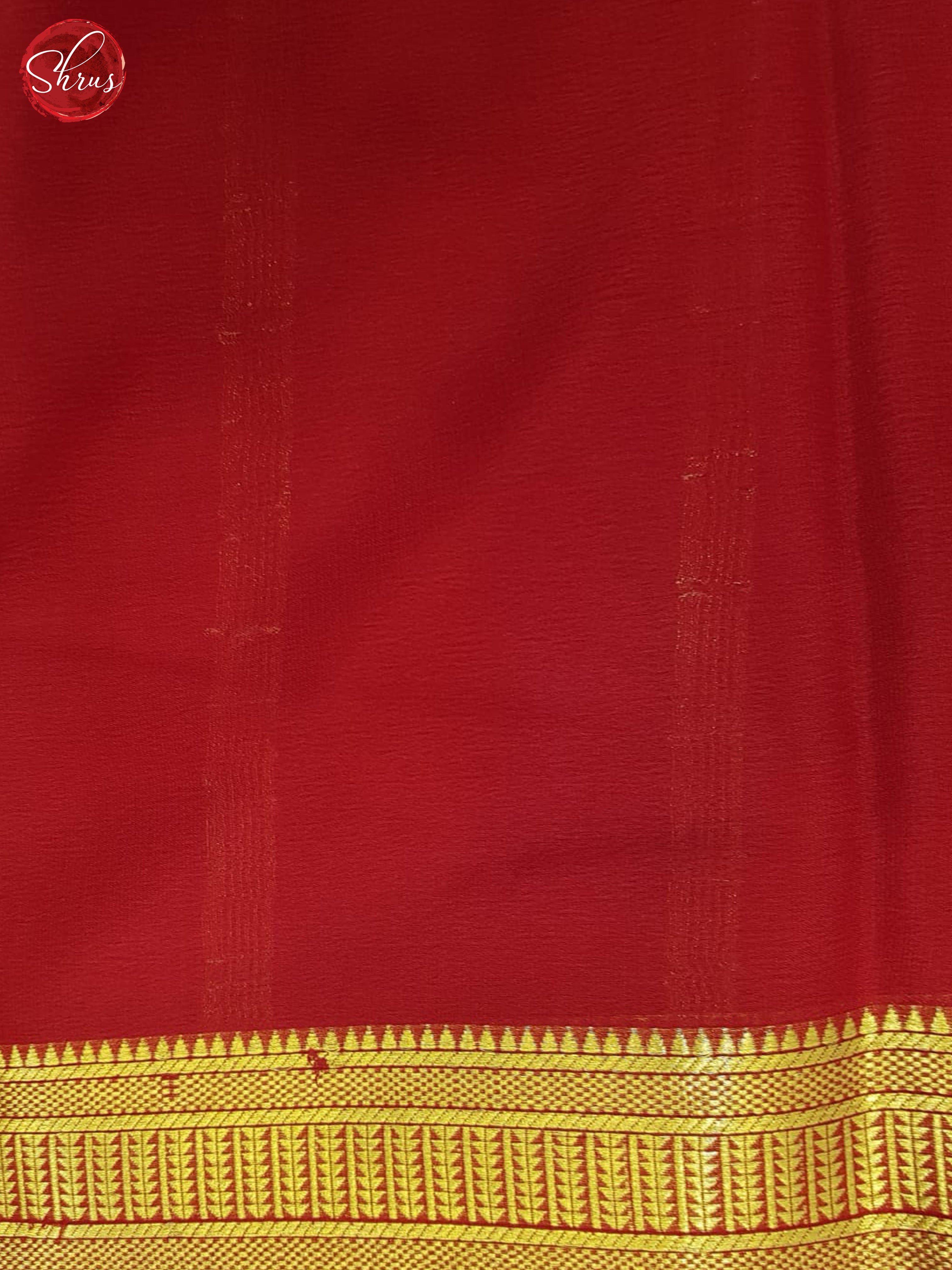Cream And Red- Mysore Silk Saree - Shop on ShrusEternity.com