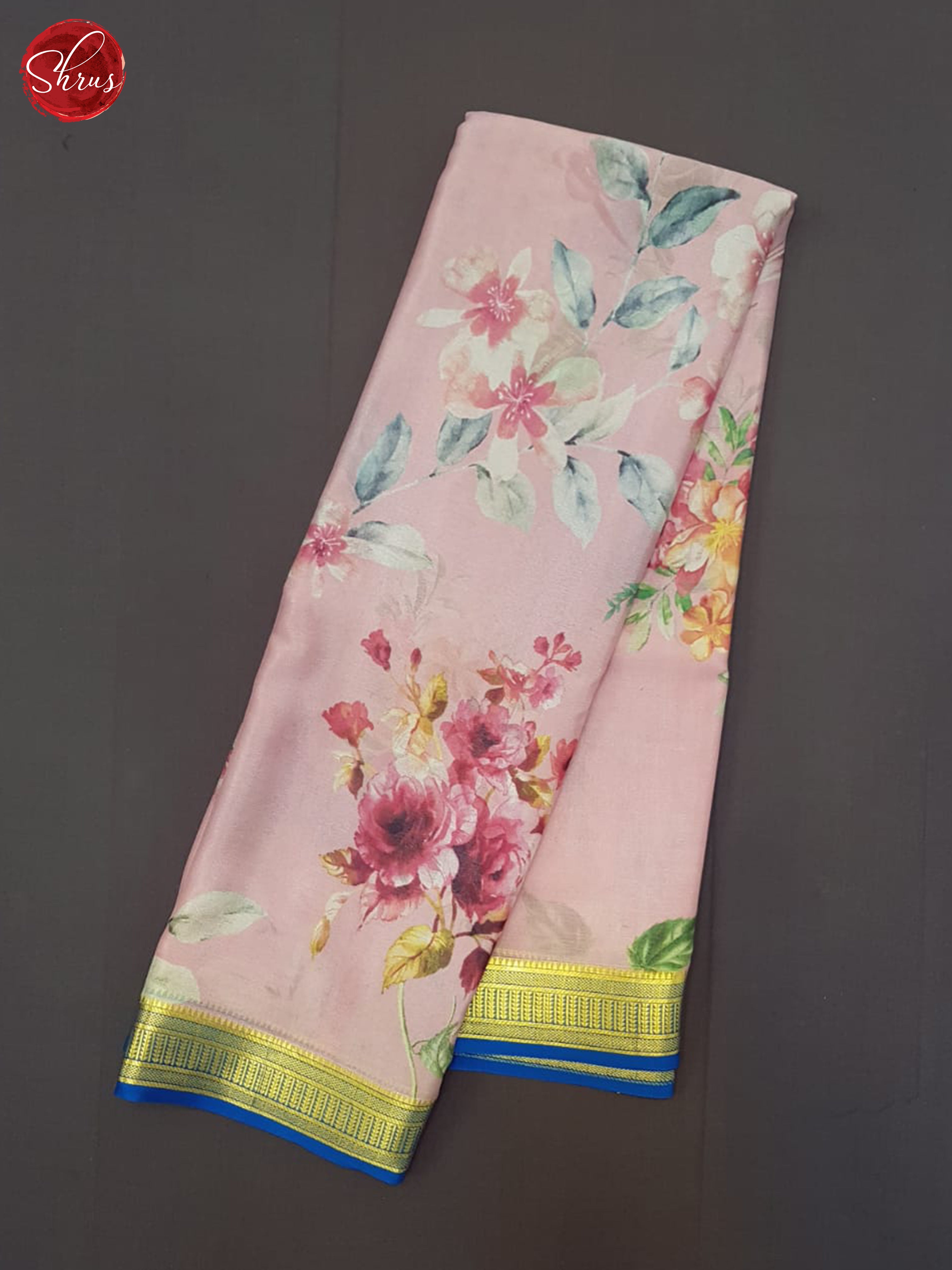 Dusty Onion Pink And Blue- Mysore Silk Saree - Shop on ShrusEternity.com