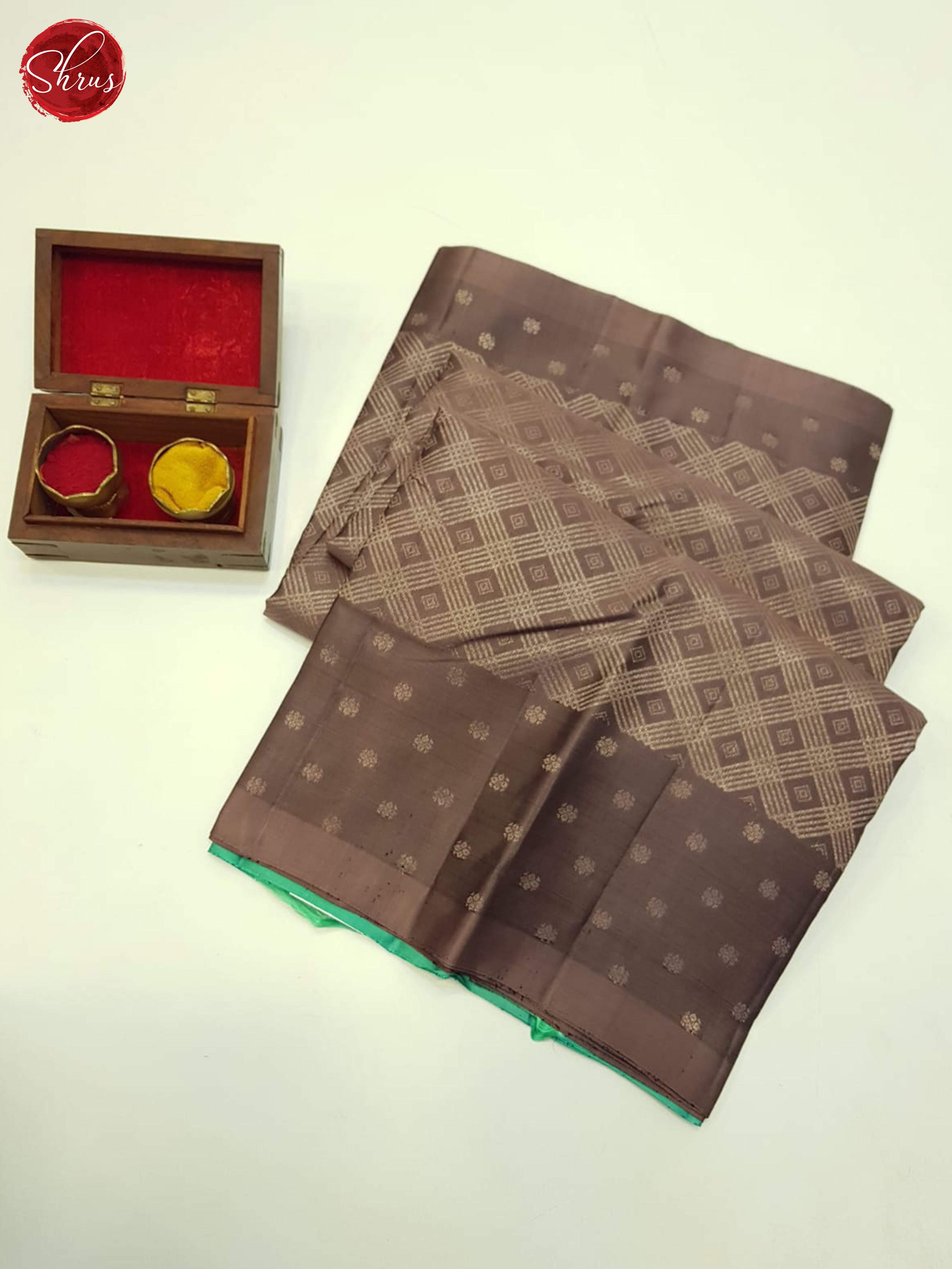 Brown And Green- soft Silk Saree-1