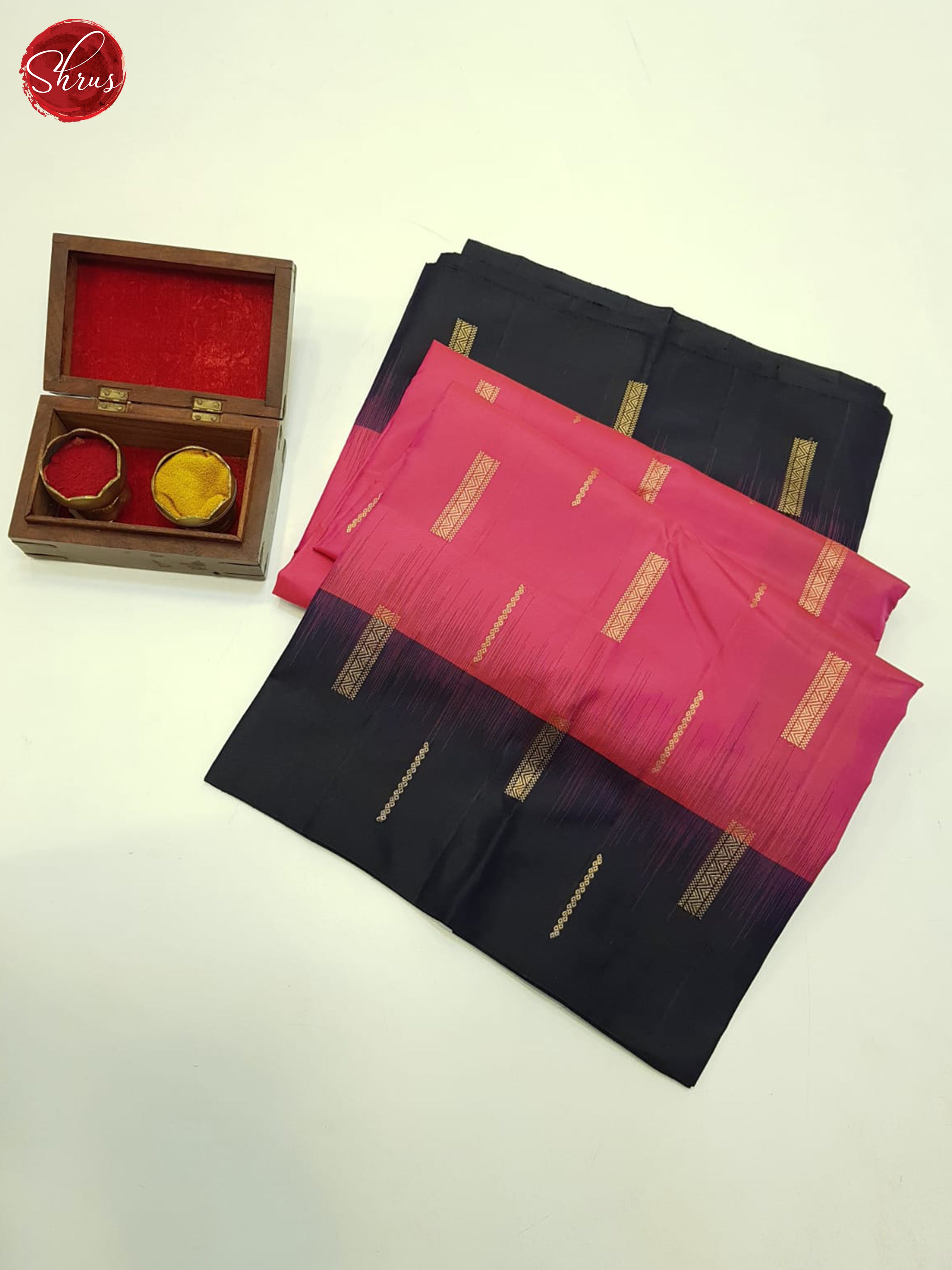 Pink And Blue- SoftSilk Saree-1