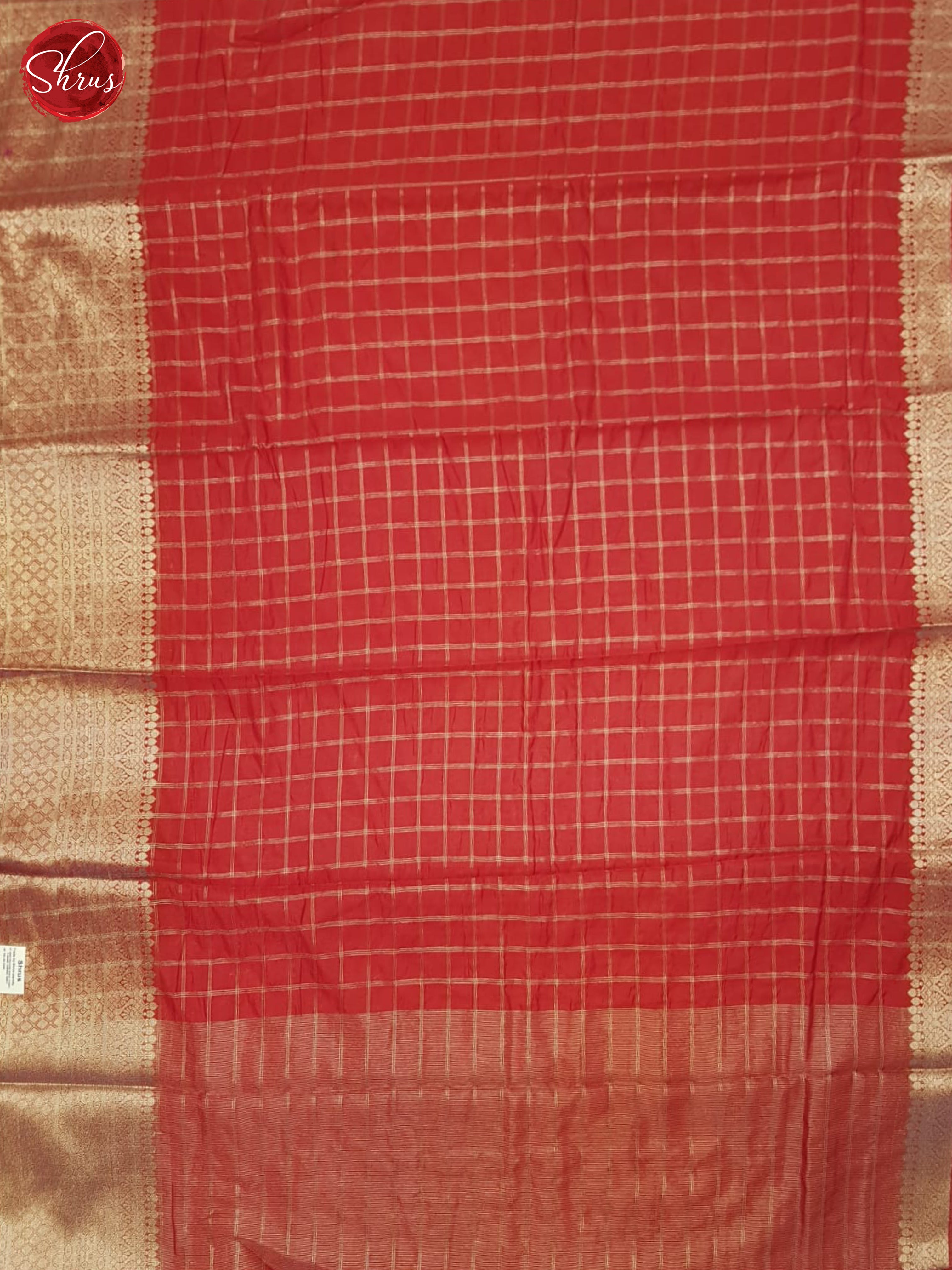 Red(Single Tone)- Semi Dupion Saree - Shop on ShrusEternity.com