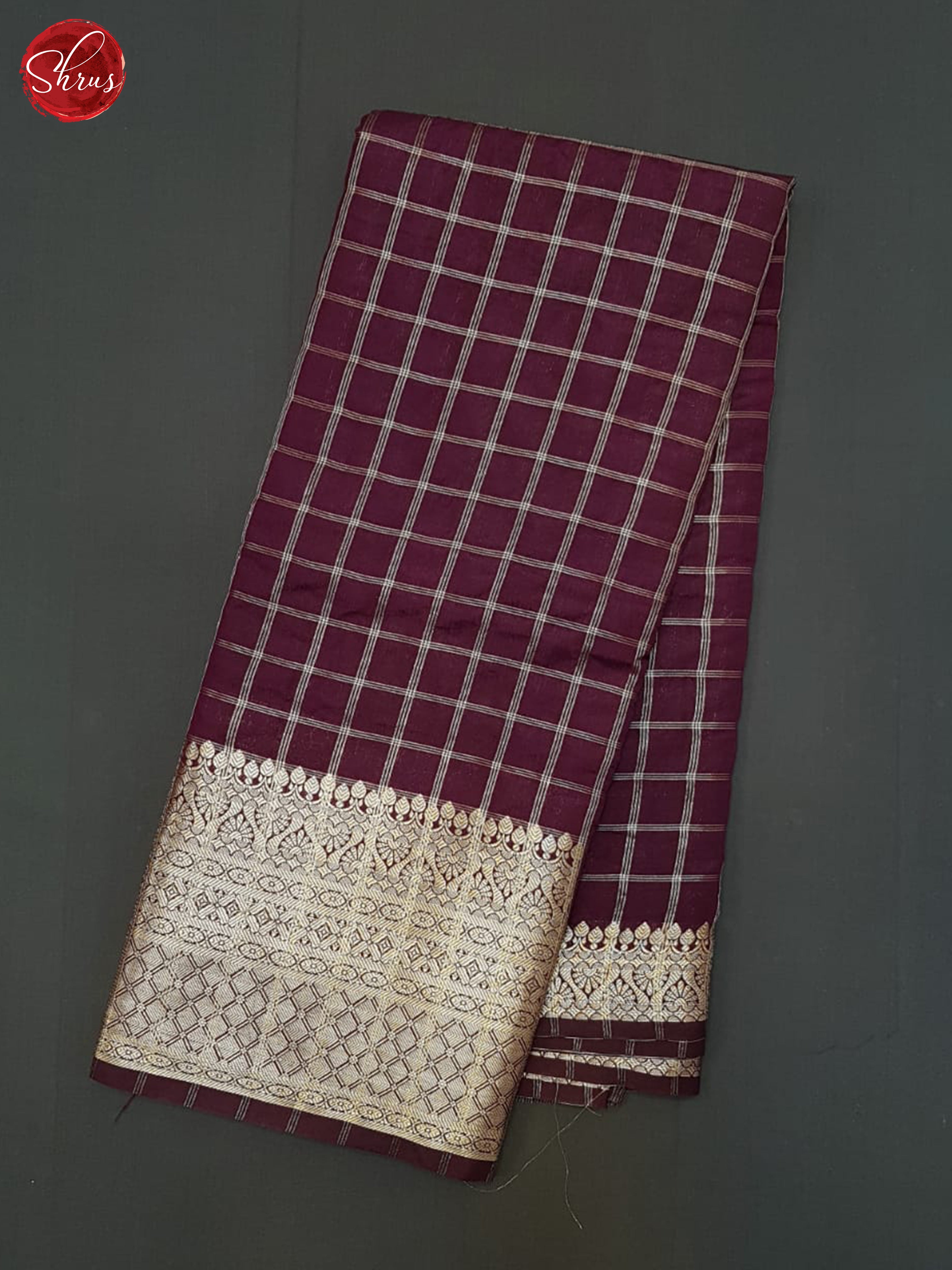 Wine(Single Tone)- Semi Dupion saree - Shop on ShrusEternity.com