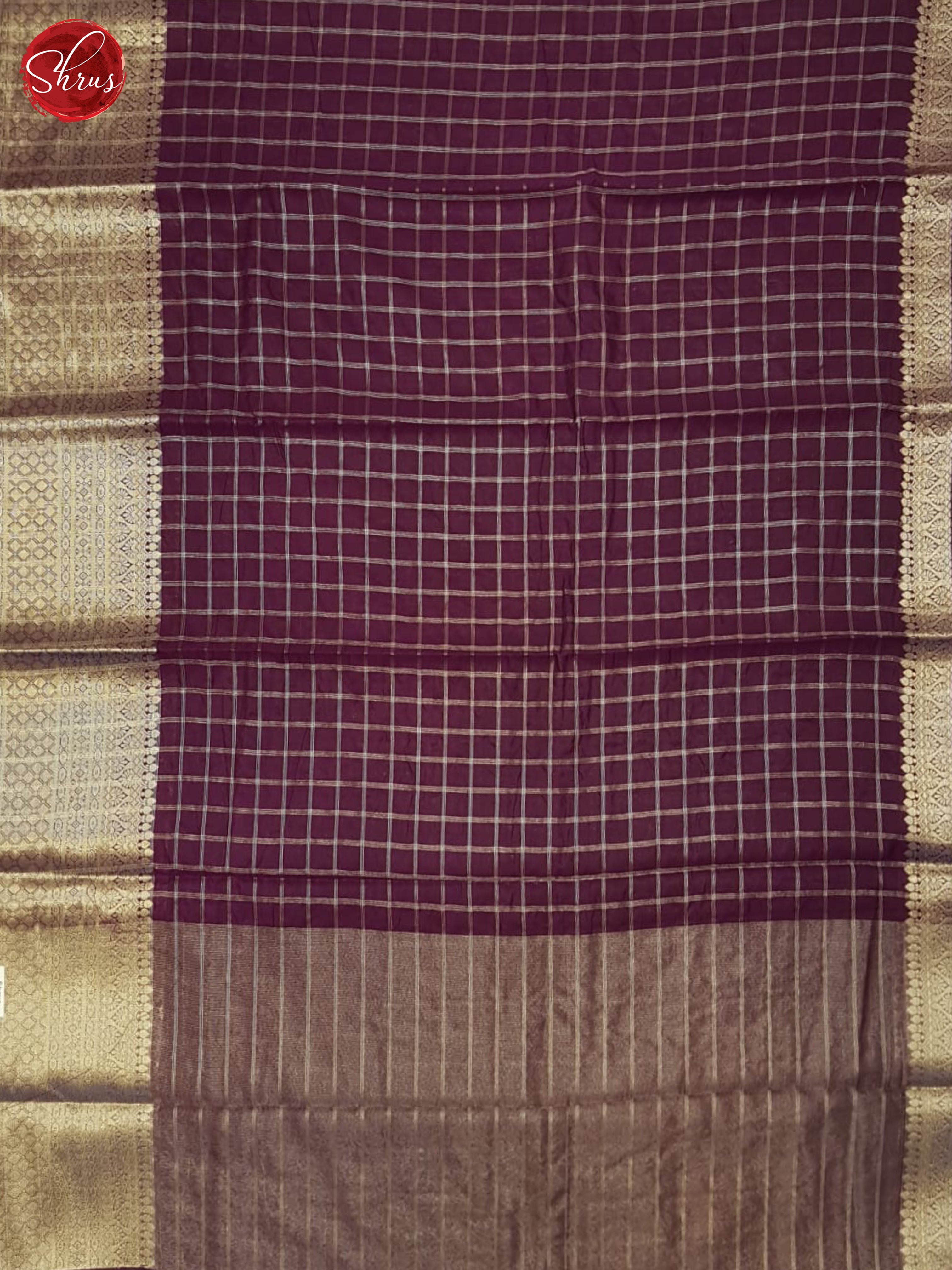 Wine(Single Tone)- Semi Dupion saree - Shop on ShrusEternity.com