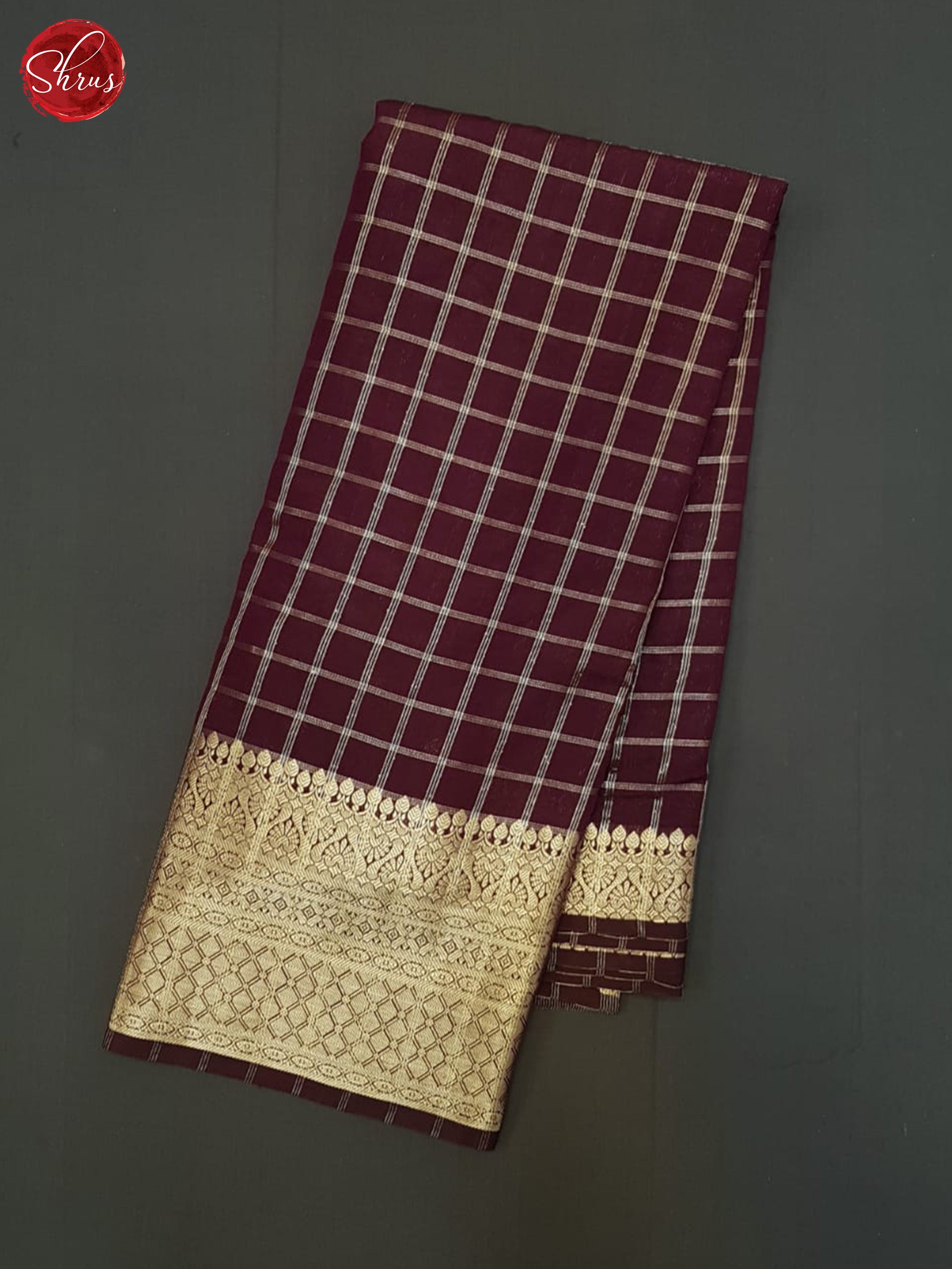 Deep Wine(Single Tone)-Semi Dupion Saree - Shop on ShrusEternity.com