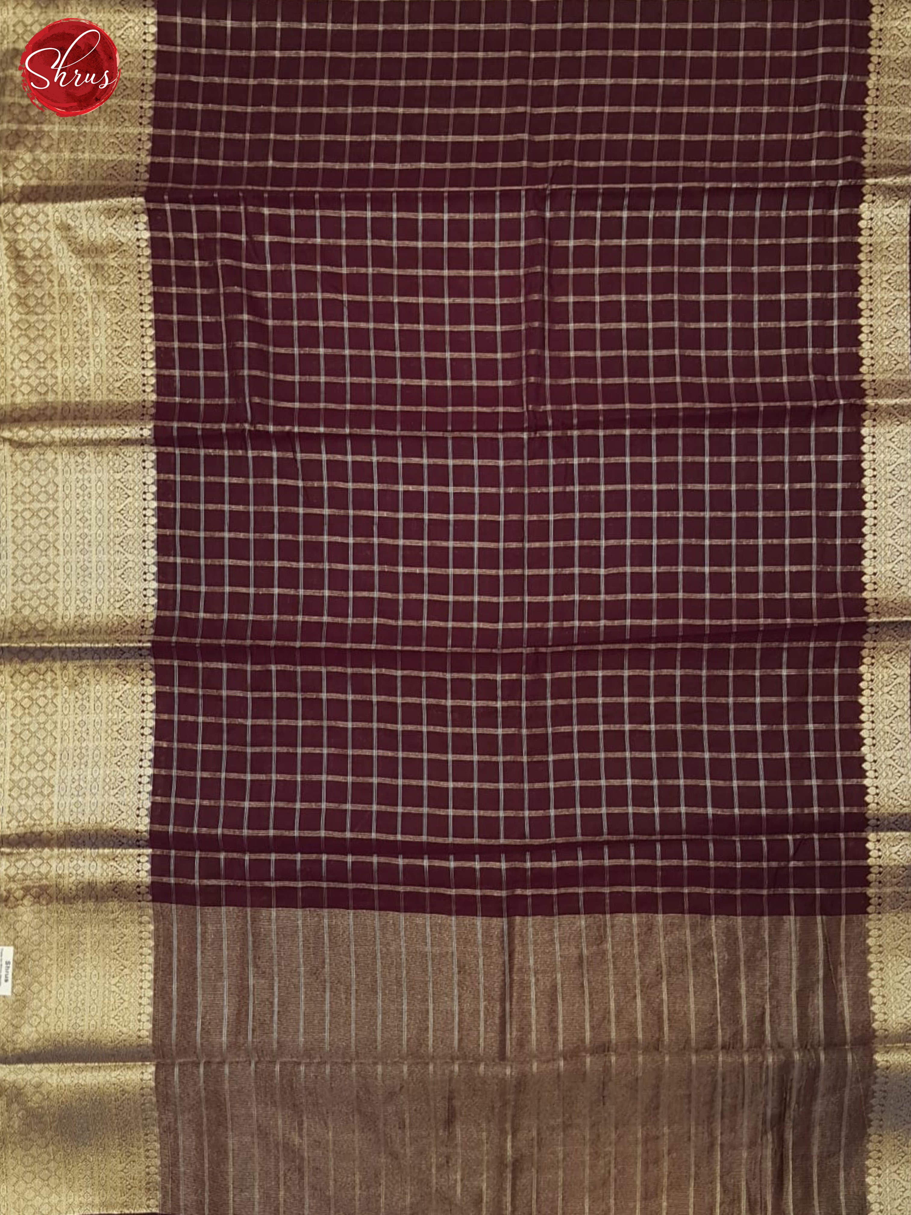 Deep Wine(Single Tone)-Semi Dupion Saree - Shop on ShrusEternity.com