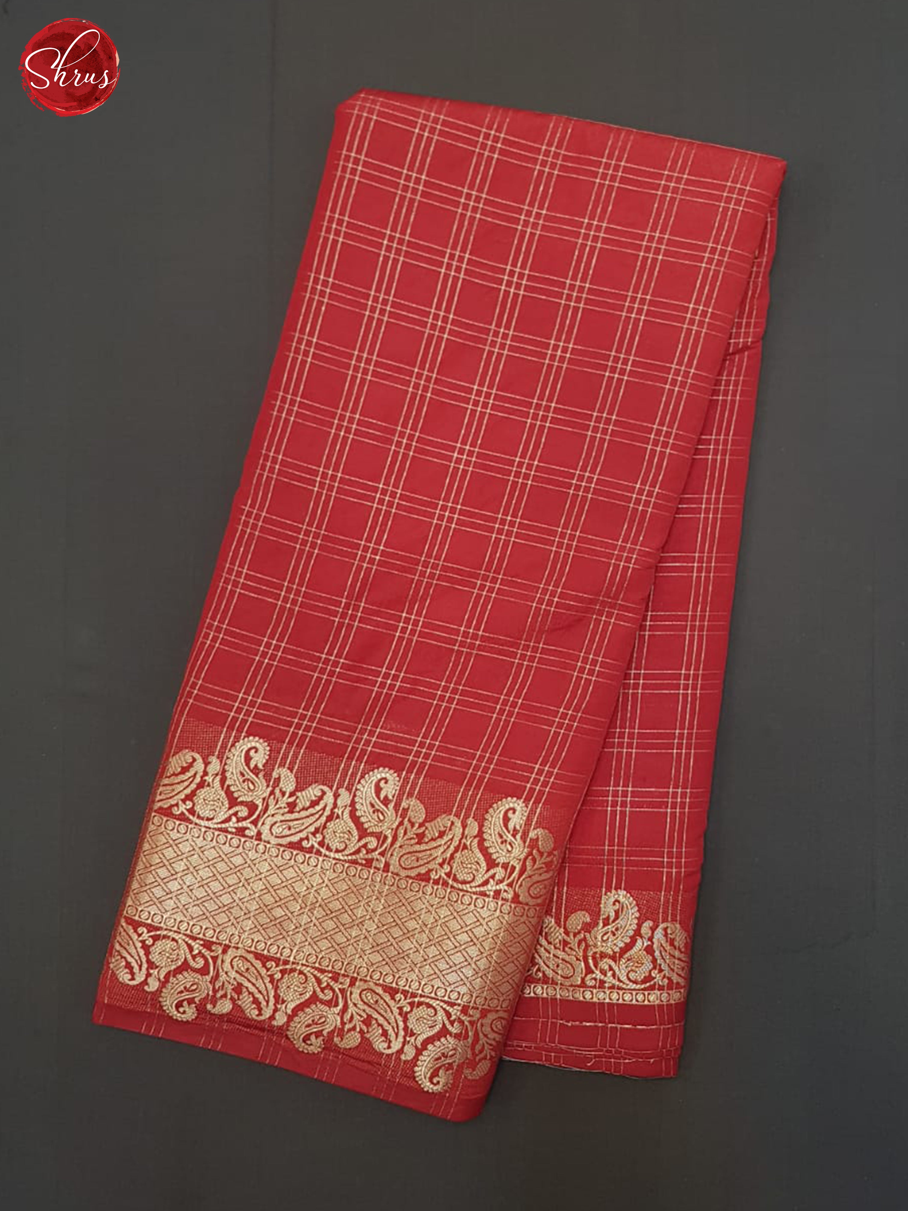 Red(Single Tone)- Semi Dupion Saree - Shop on ShrusEternity.com