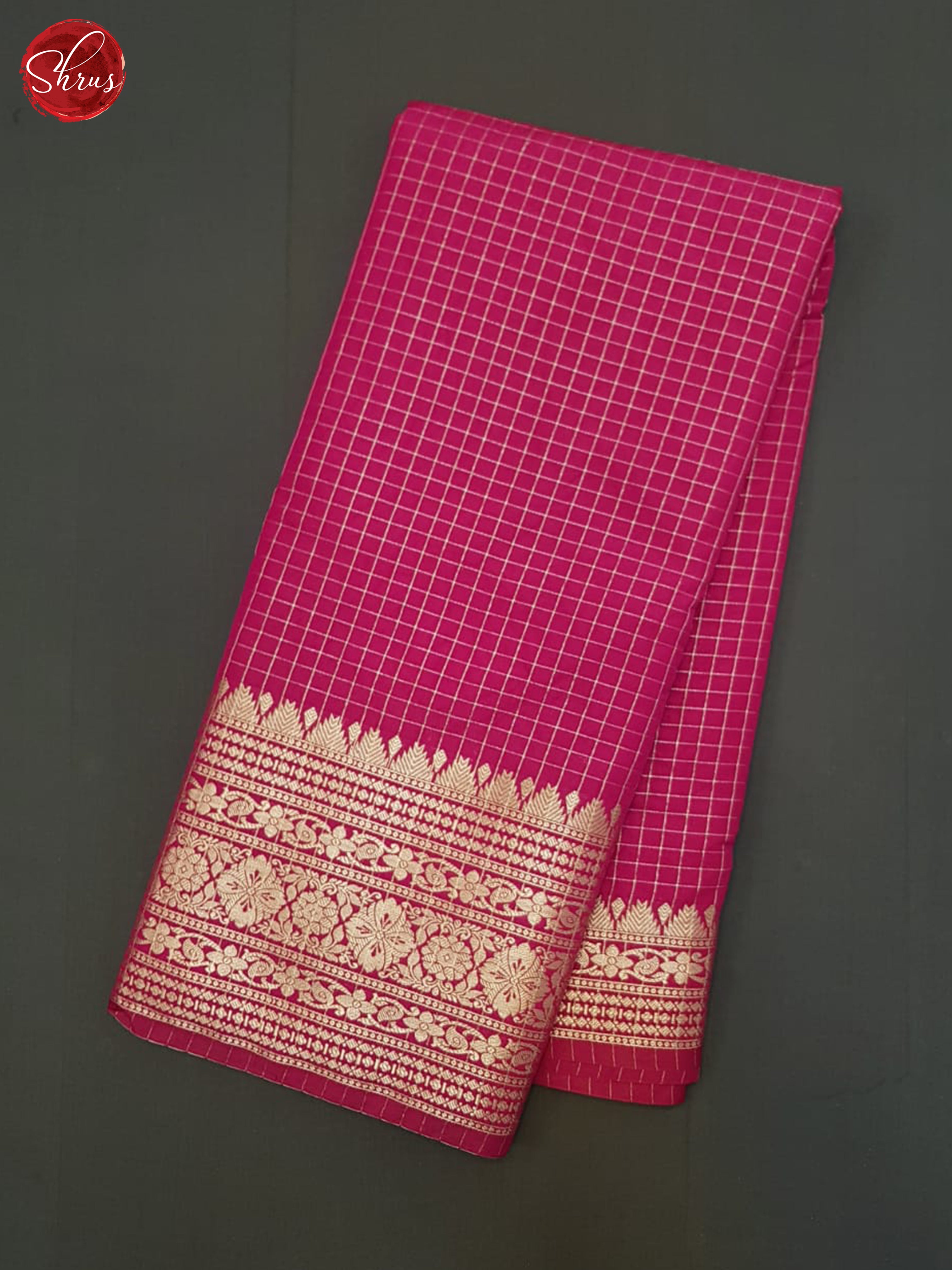 Pink(Single Tone)- semi Dupion Saree - Shop on ShrusEternity.com