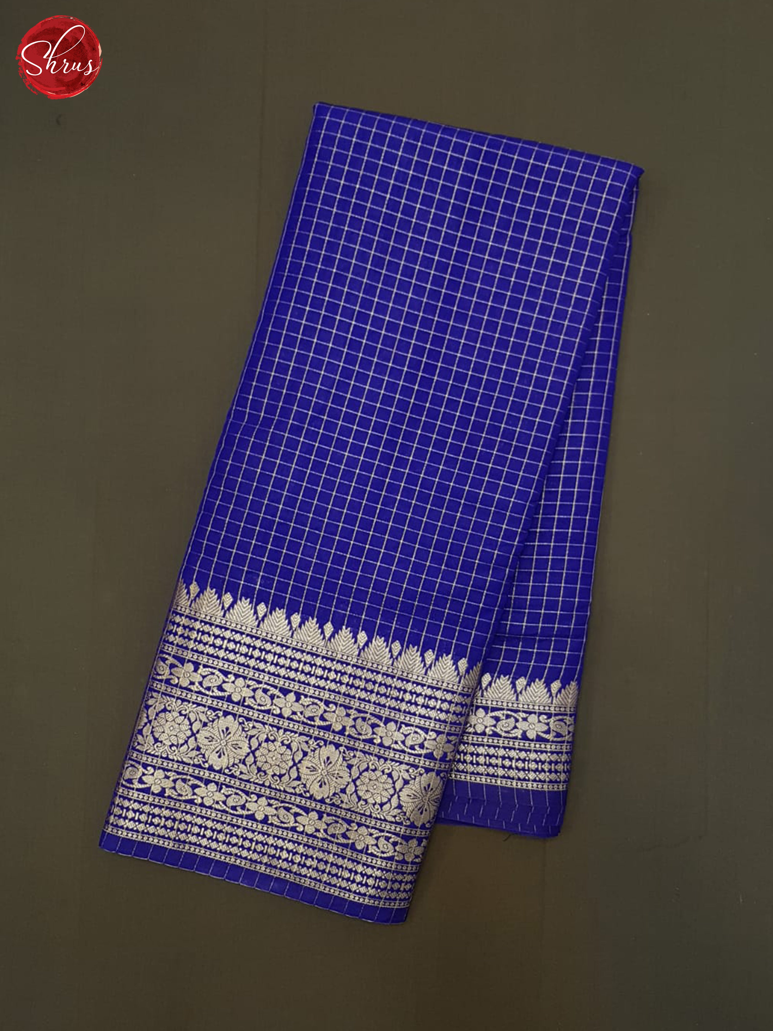 Blue (Single Tone)- Semi Dupion Saree - Shop on ShrusEternity.com