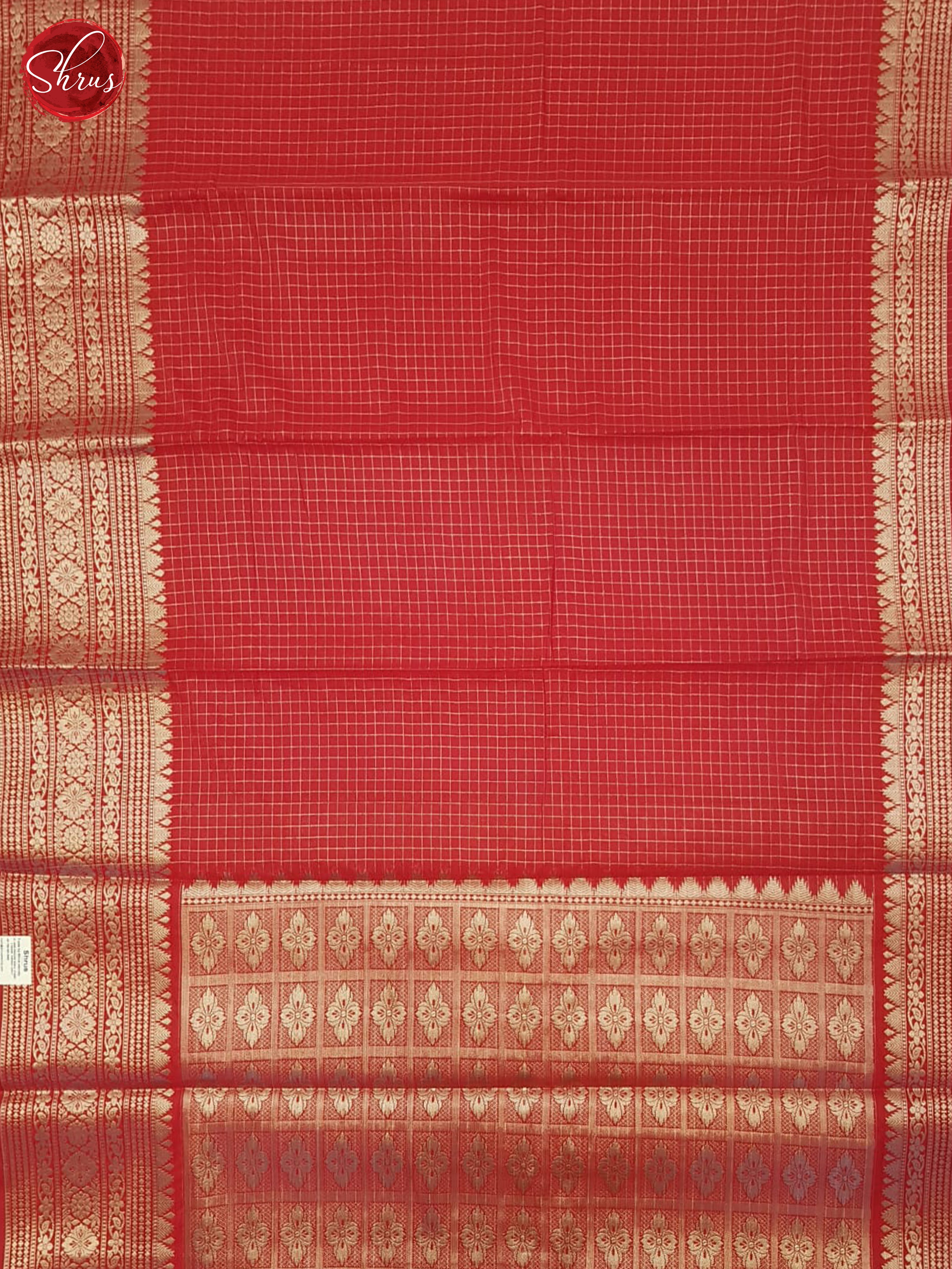 Red(Single Tone)- Semi Dupion Saree - Shop on ShrusEternity.com