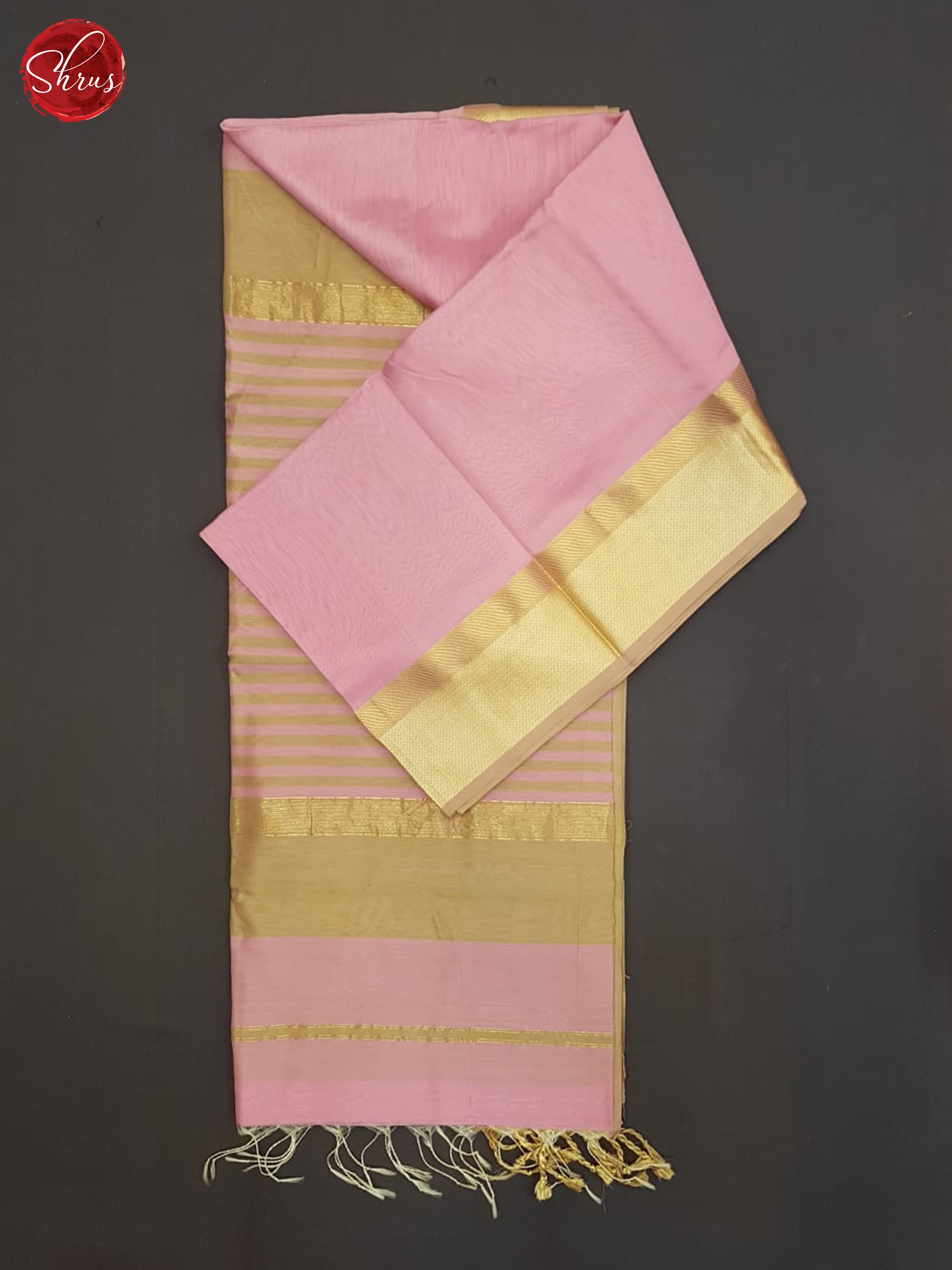 Dusty Pink And Beige- Maheshwari silk Cotton Saree - Shop on ShrusEternity.com