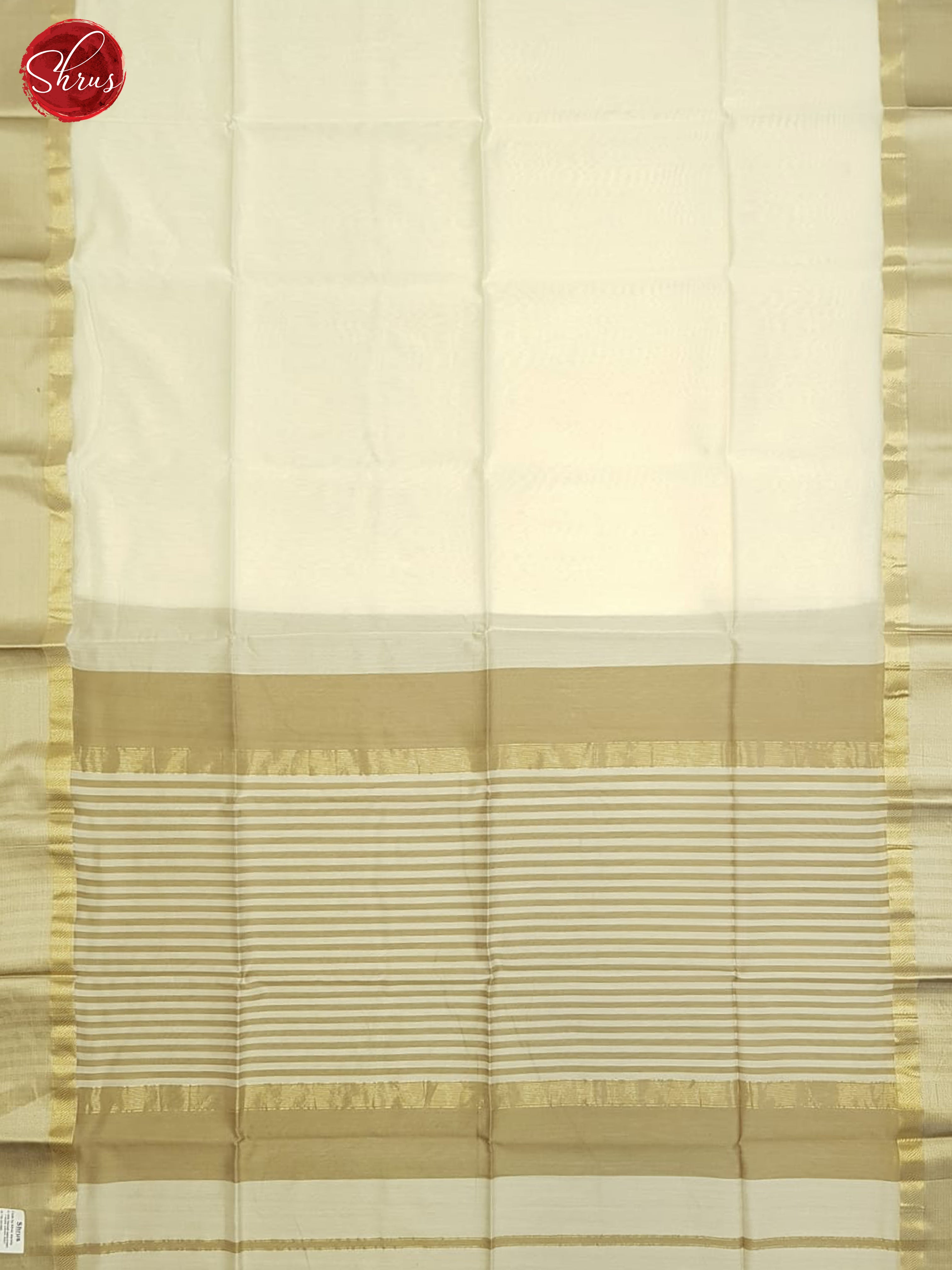 Cream And Beige- Maheshwari Silk Cotton Saree - Shop on ShrusEternity.com