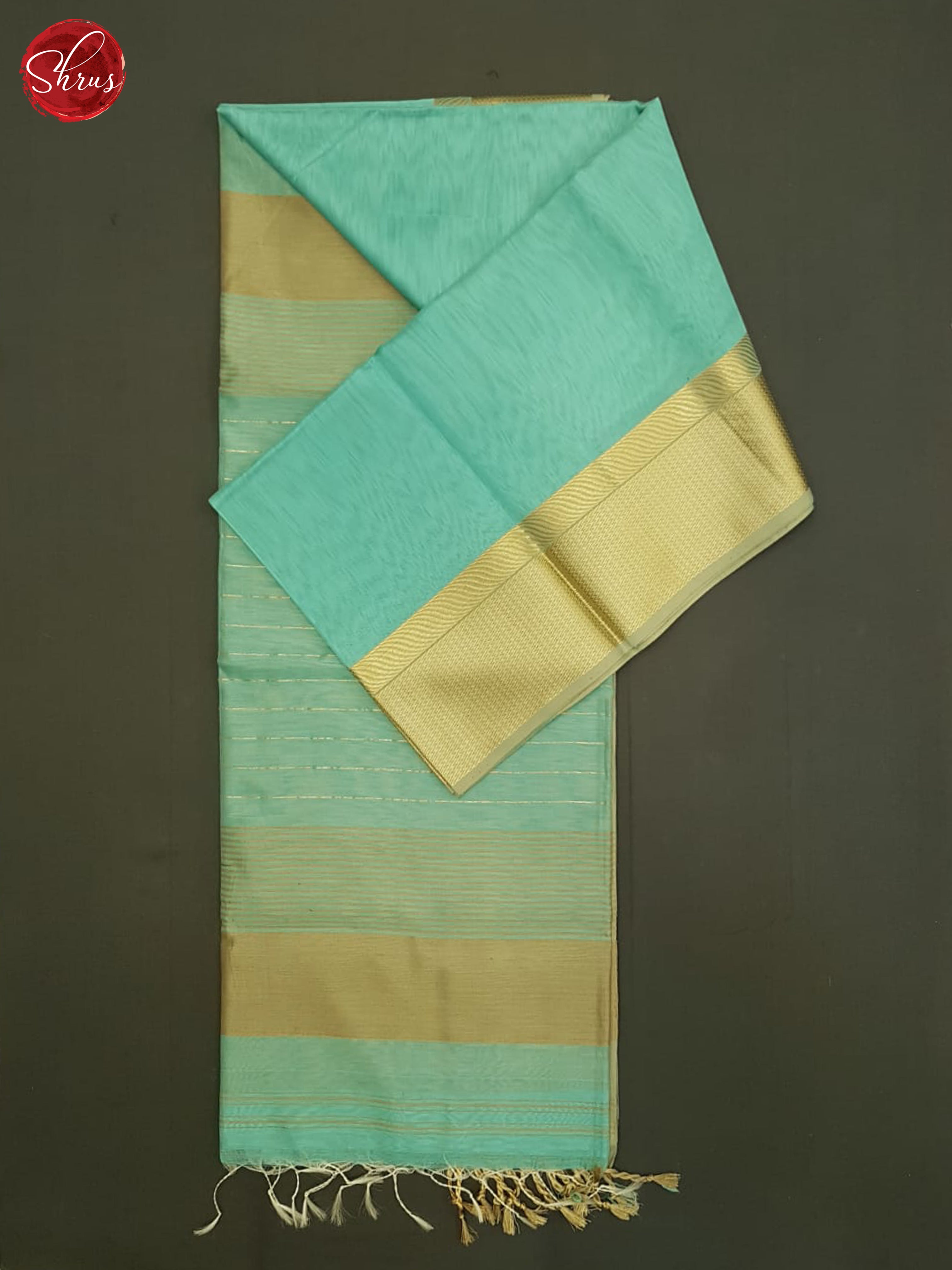 Blue And Beige- Maheshwari Silk Cotton Saree - Shop on ShrusEternity.com