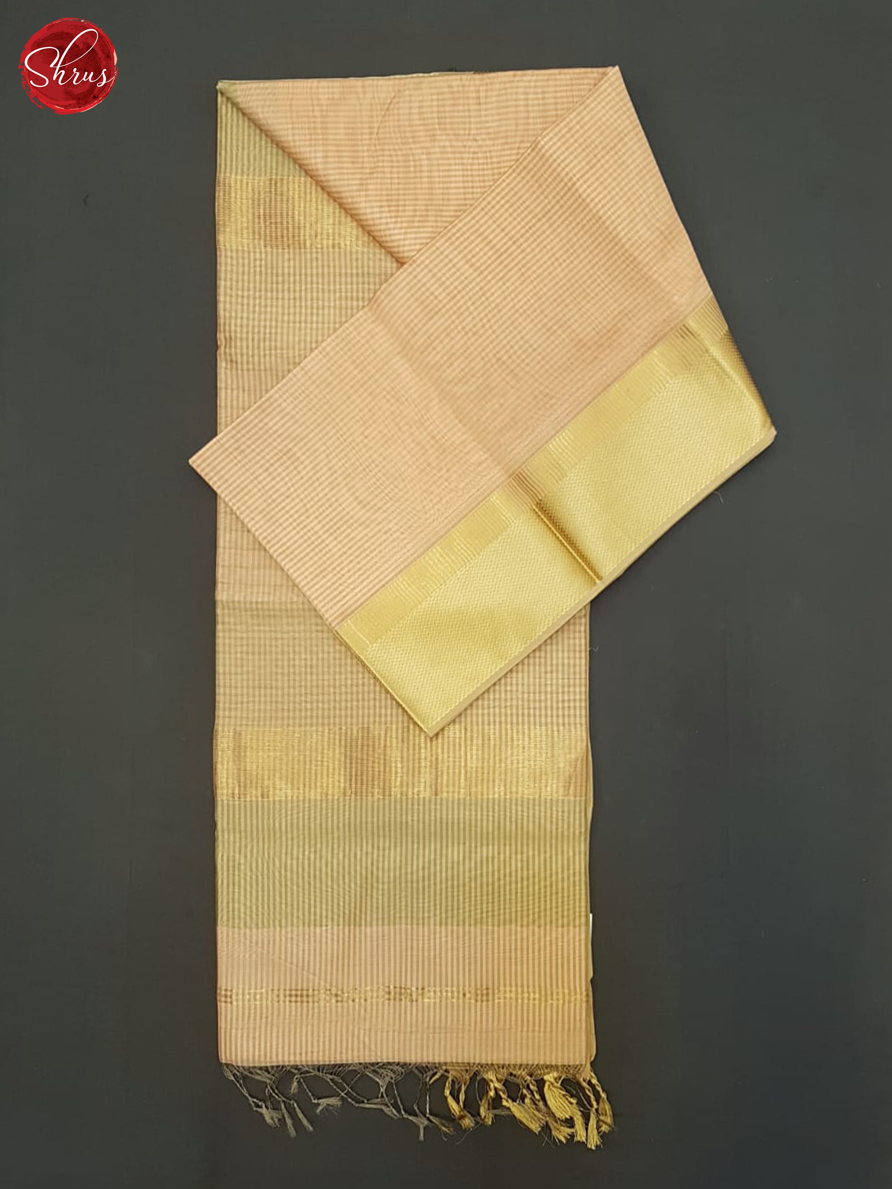 Peach And Beige- Maheshwari Silk Cotton Saree - Shop on ShrusEternity.com