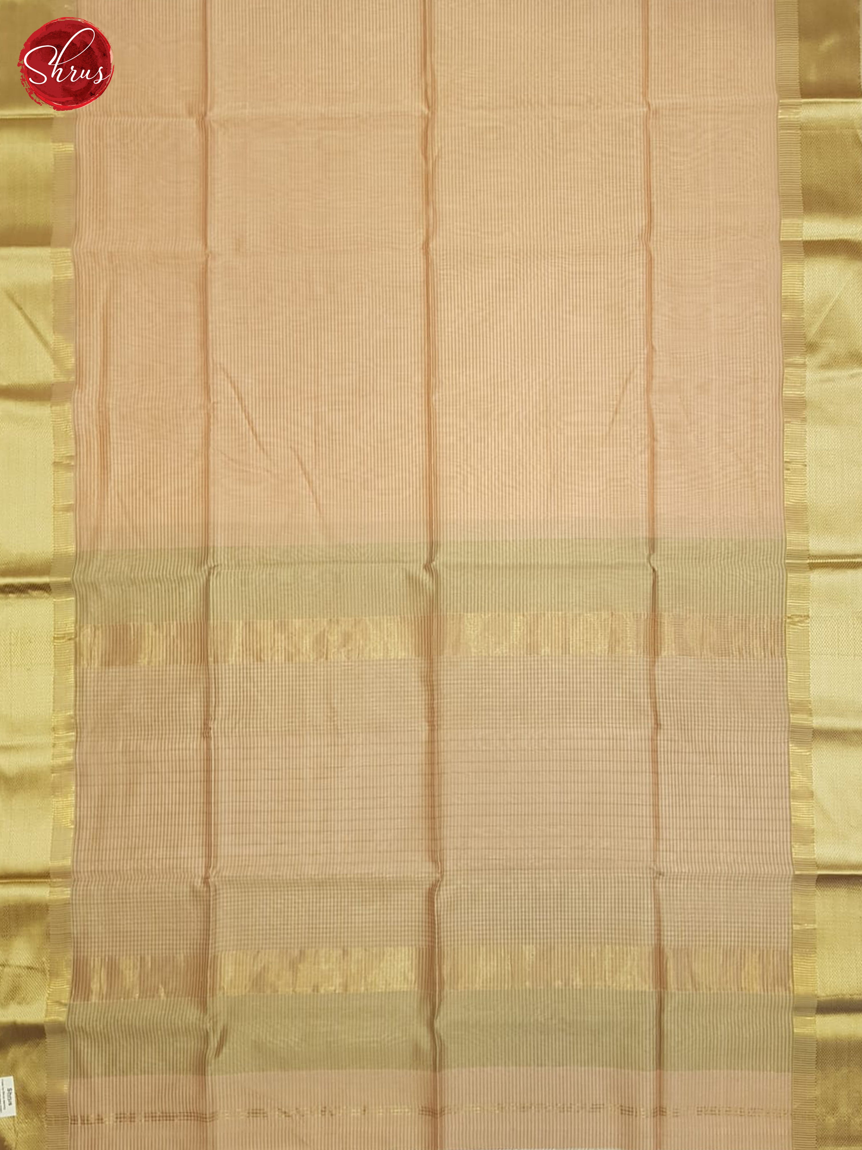 Peach And Beige- Maheshwari Silk Cotton Saree - Shop on ShrusEternity.com