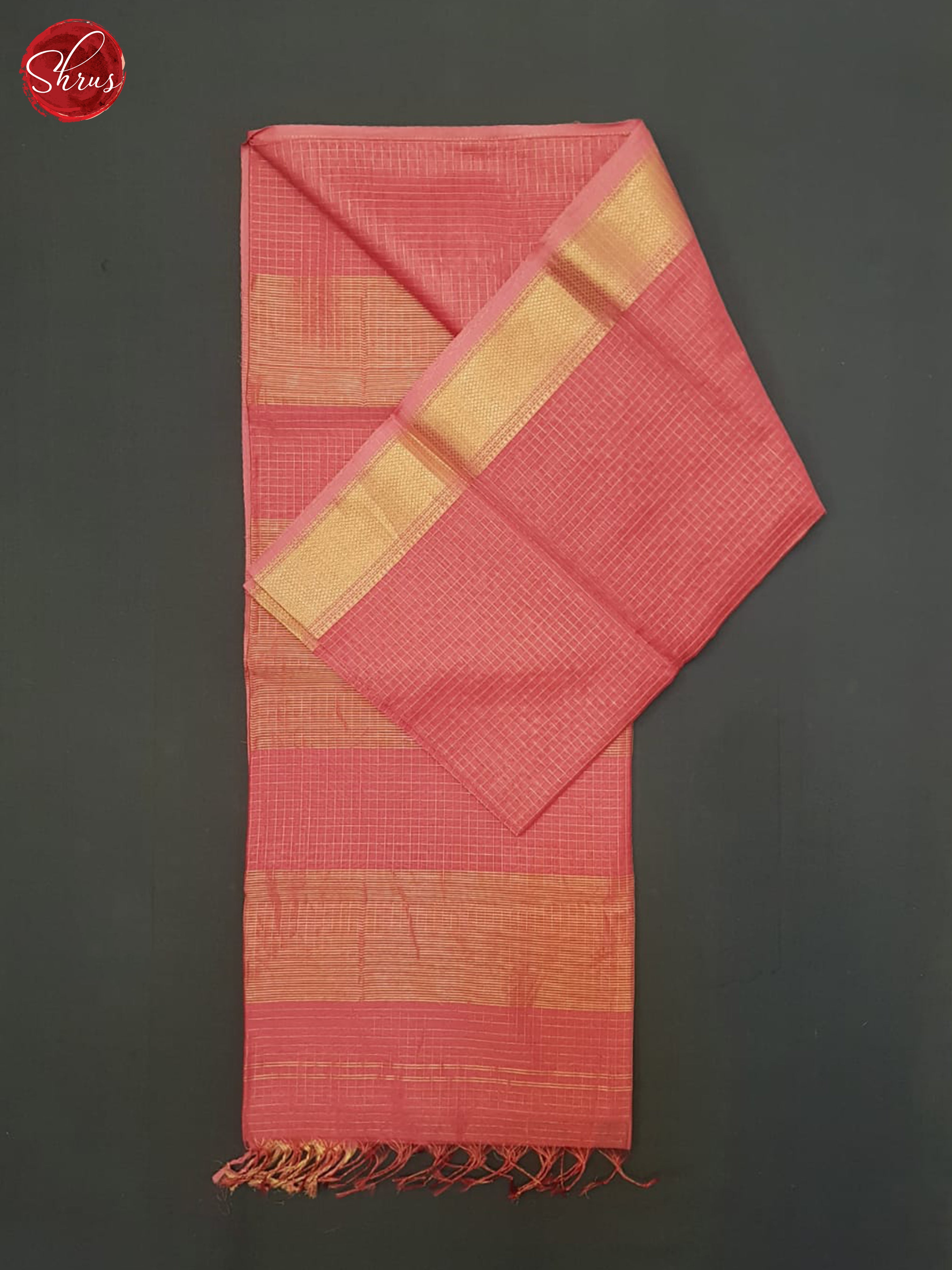 Pink(Single Tone)- Maheshwari Silk Cotton Saree - Shop on ShrusEternity.com