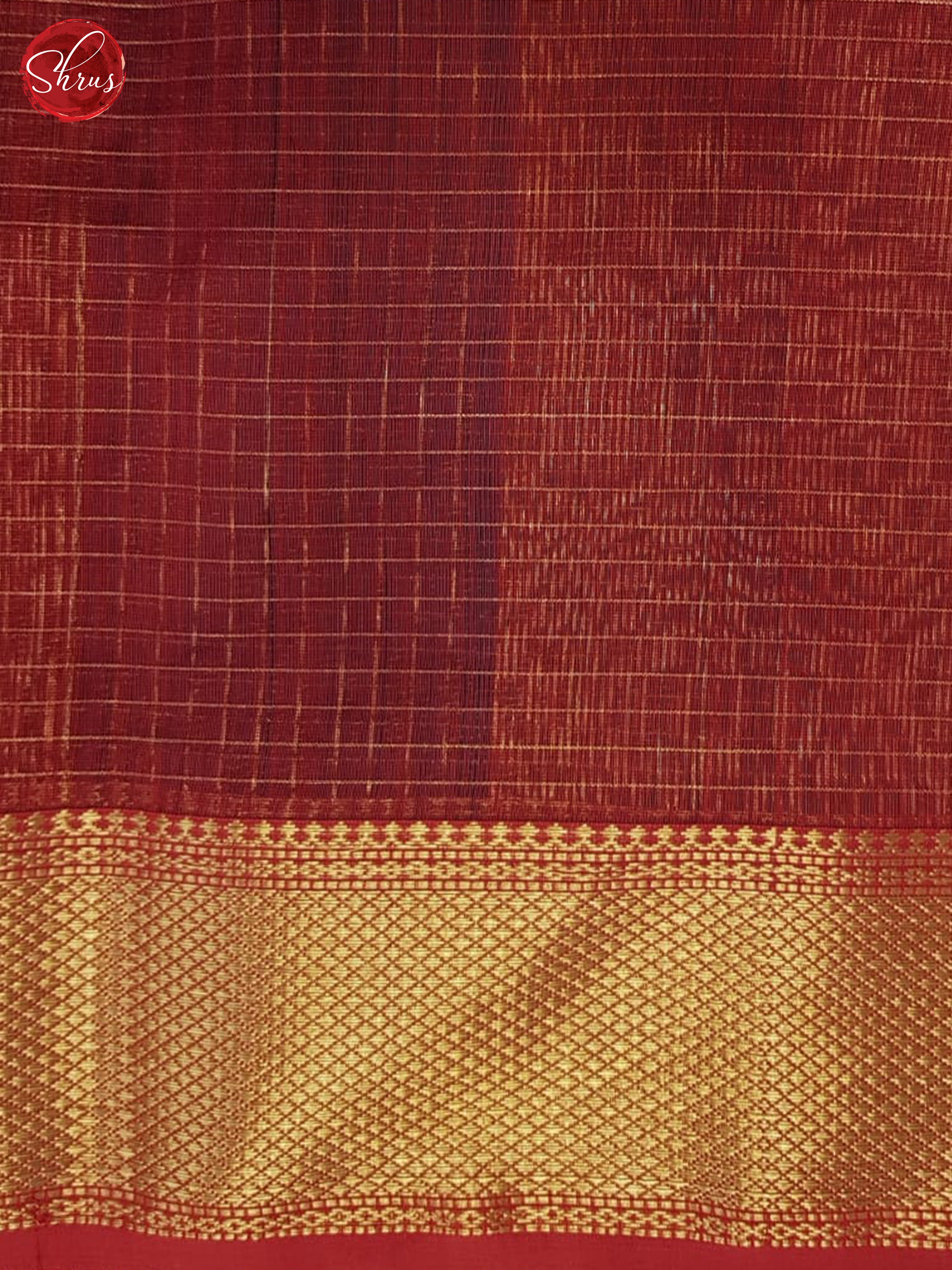 Blue & Red- Maheshwari Silk Cotton saree - Shop on ShrusEternity.com