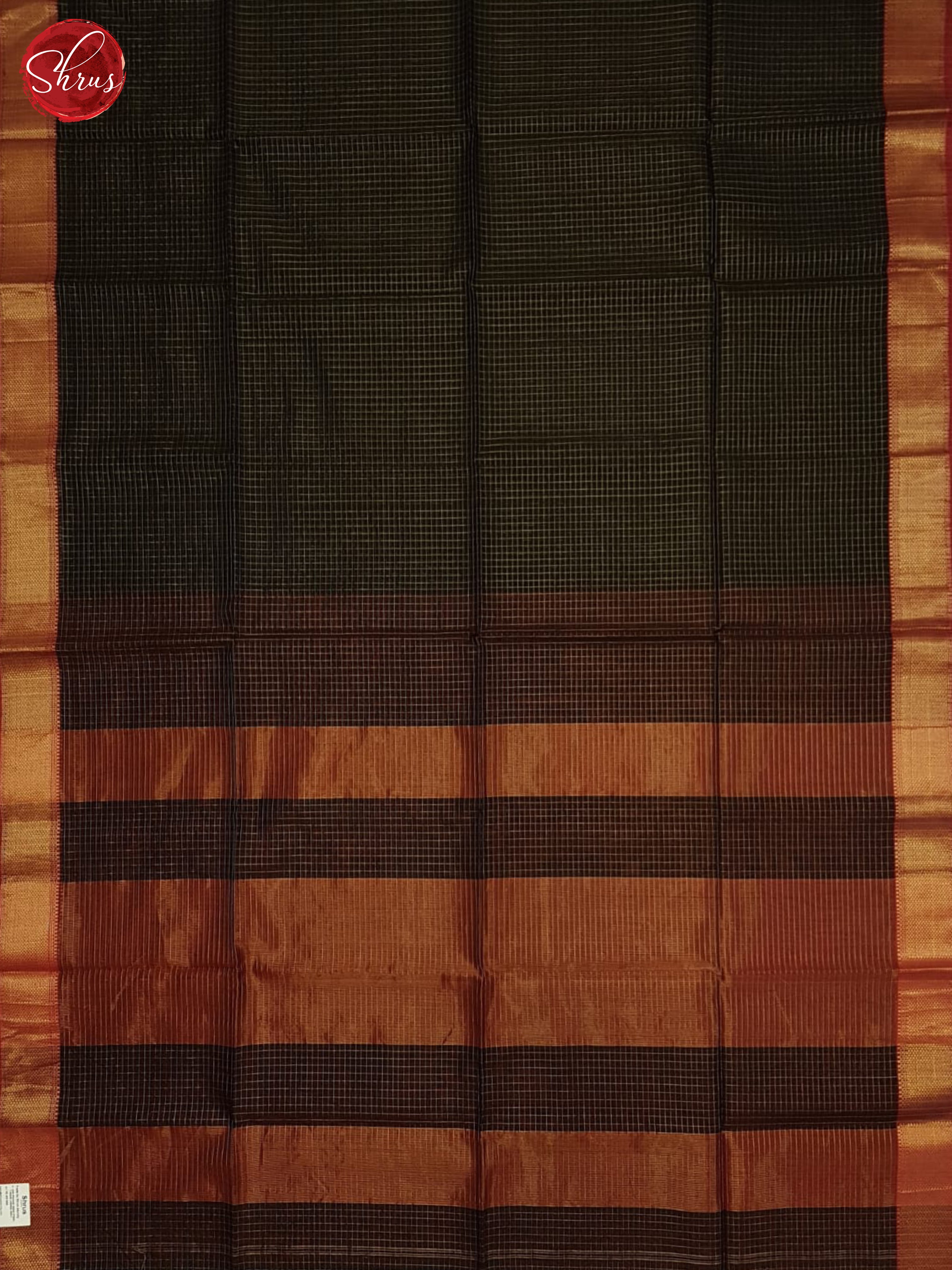 Black And Red- Maheshwari Silk Cotton Saree - Shop on ShrusEternity.com