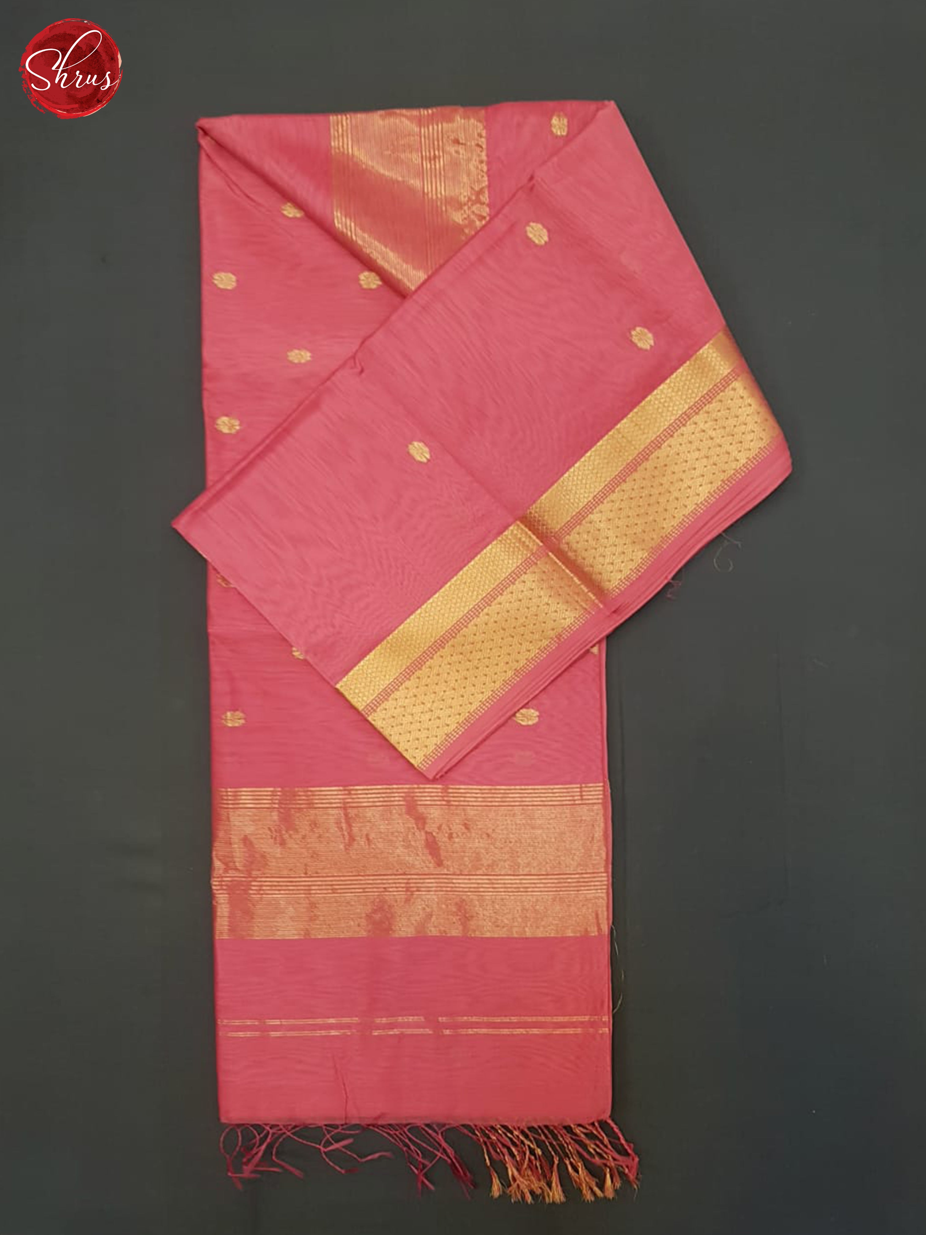 Pink(Single Tone)- Maheshwari Silk Cotton Saree - Shop on ShrusEternity.com