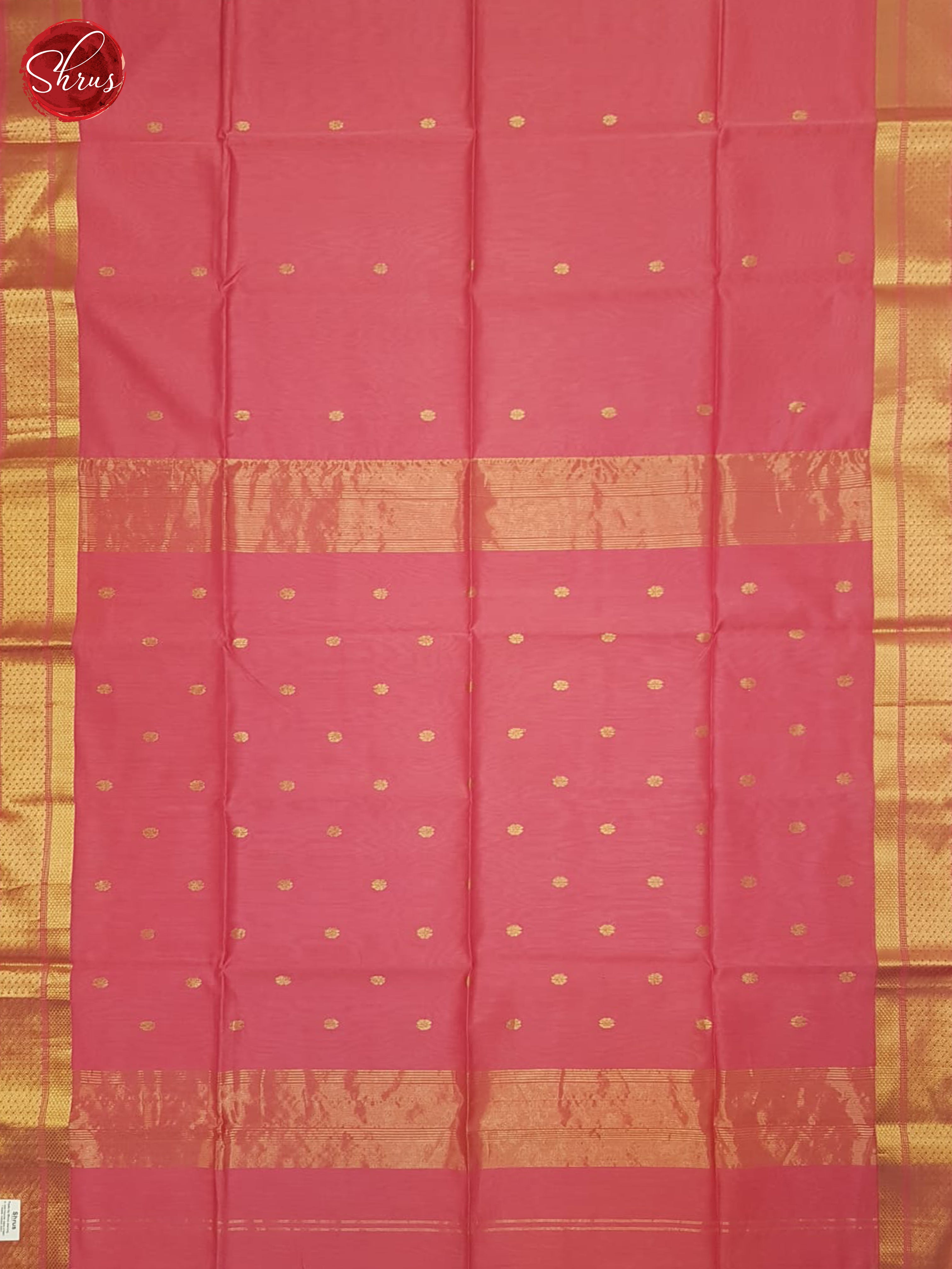 Pink(Single Tone)- Maheshwari Silk Cotton Saree - Shop on ShrusEternity.com
