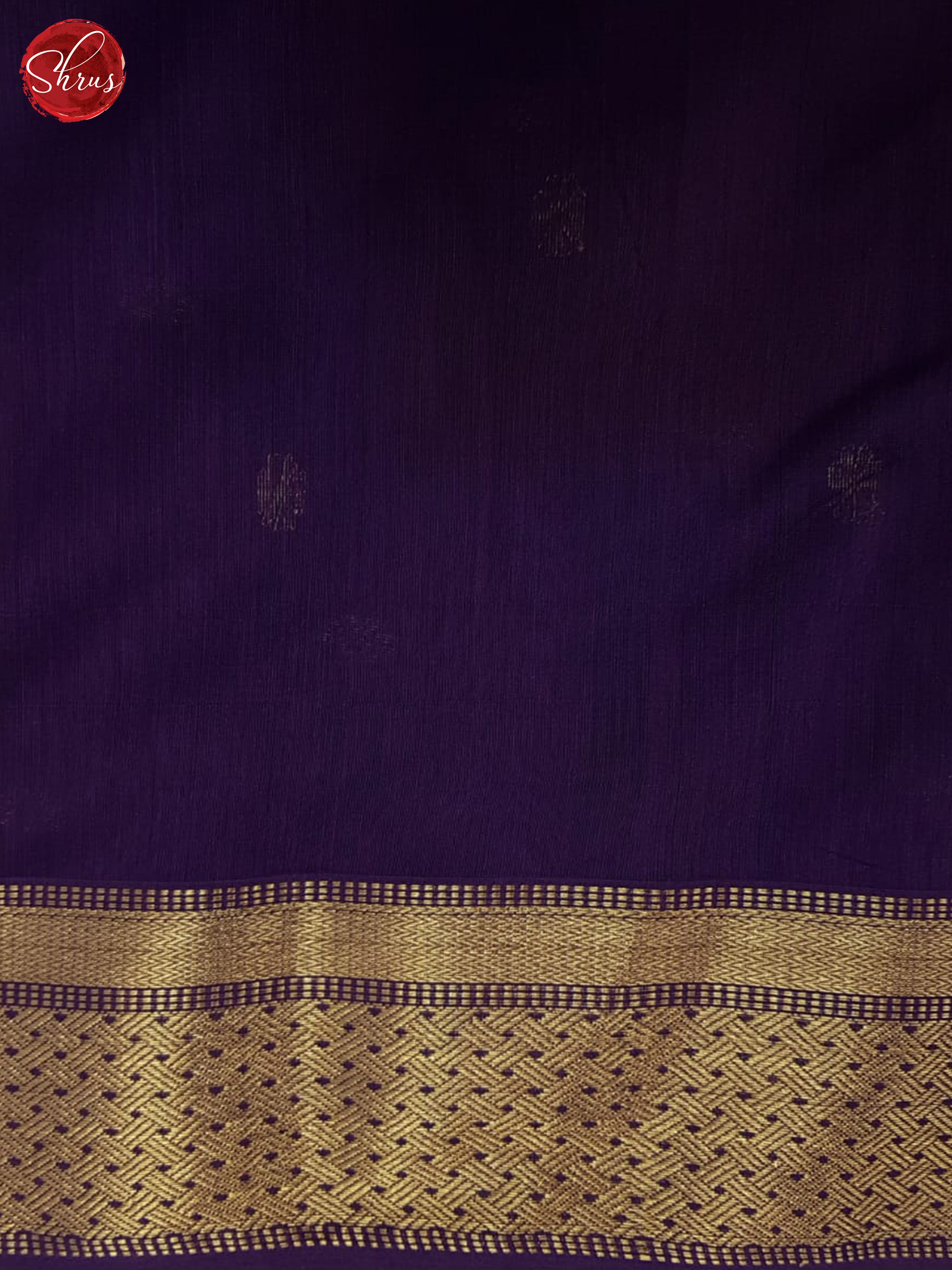 Blue And Eggplant- Maheshwari Silk Cotton Saree - Shop on ShrusEternity.com