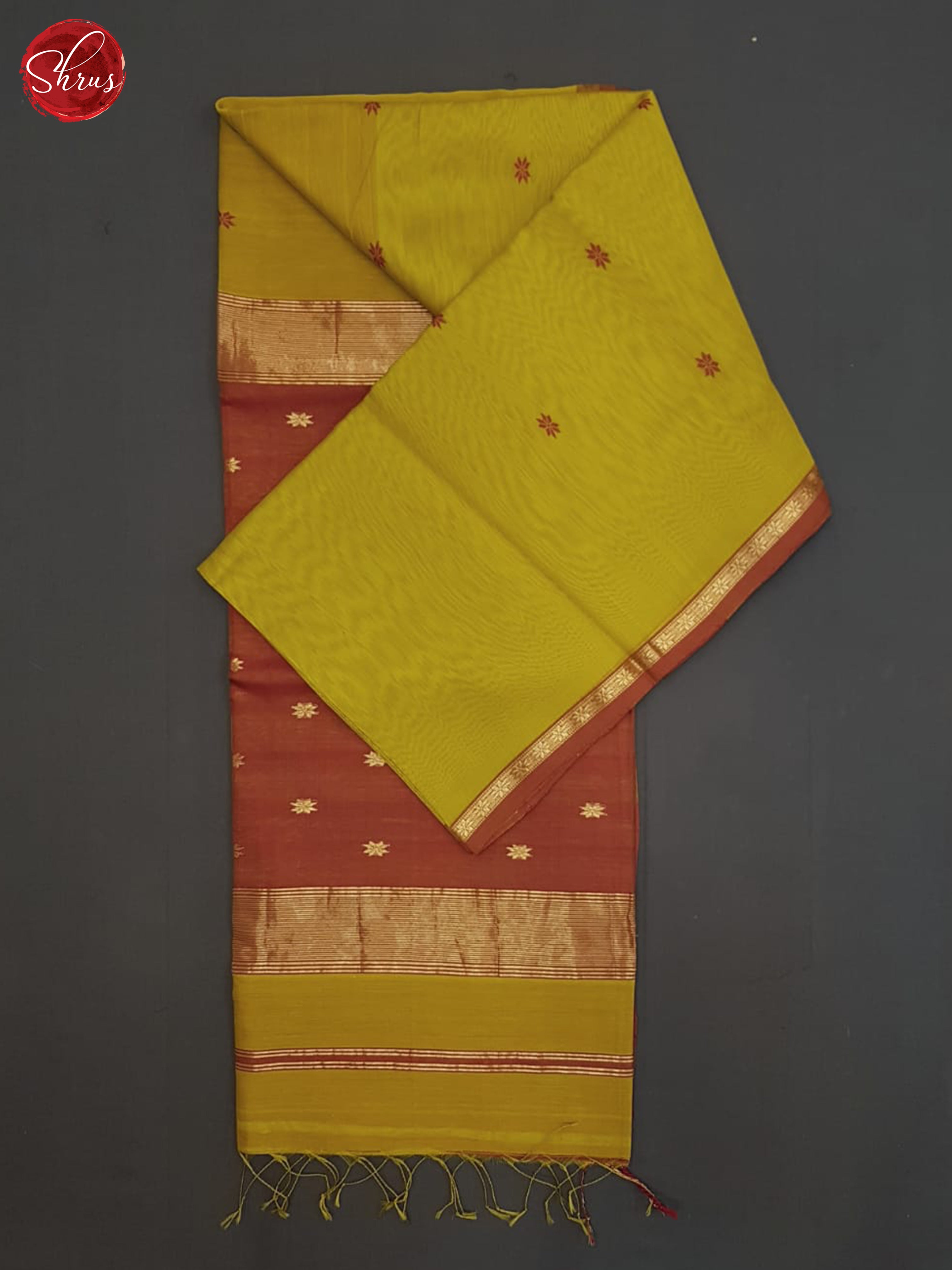 Mathulir Green And Brick Red- Maheshwari Silk Cotton Saree - Shop on ShrusEternity.com
