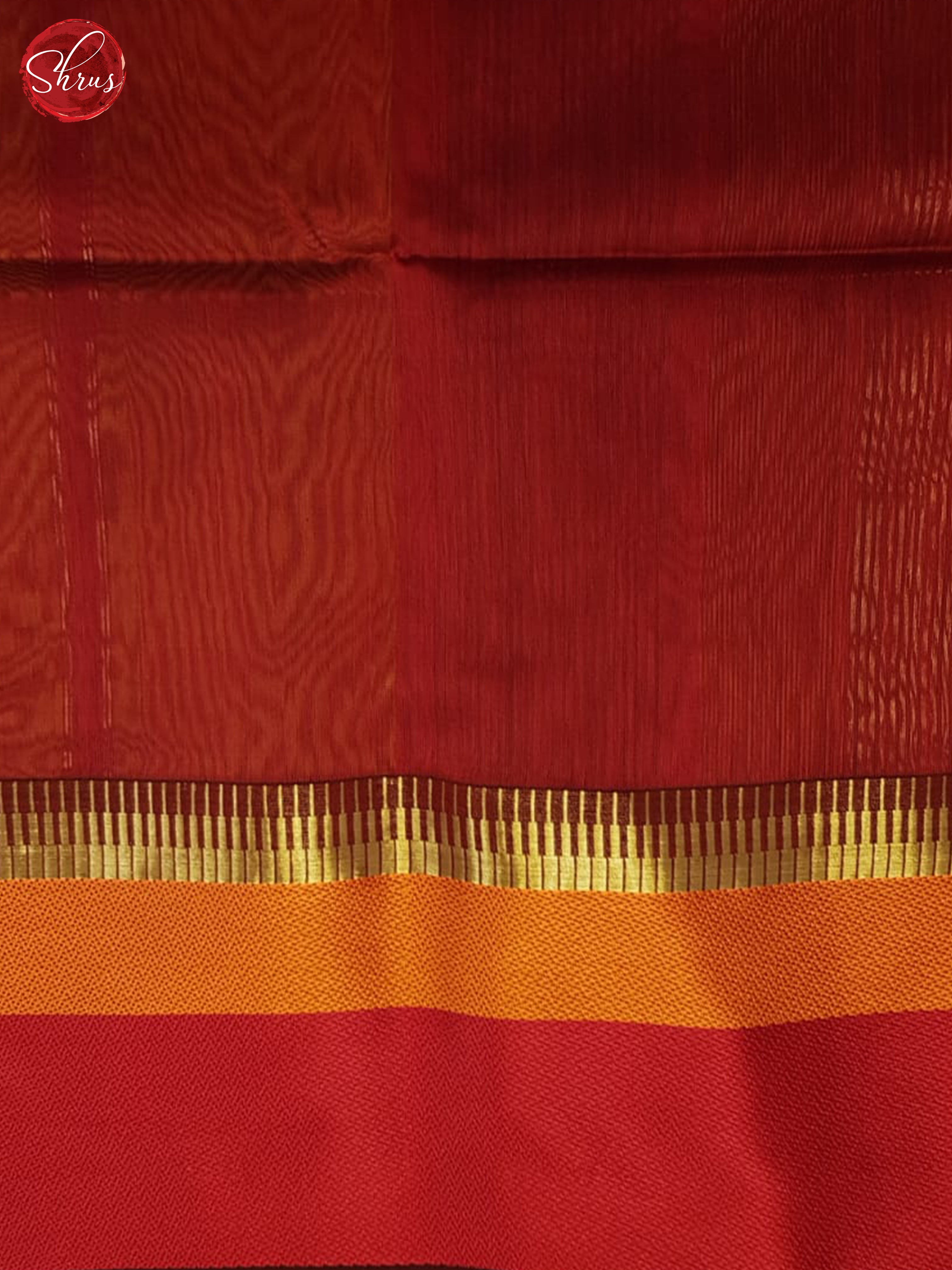 Honey Brown And Maroon- Maheshwri Silk Cotton Saree - Shop on ShrusEternity.com