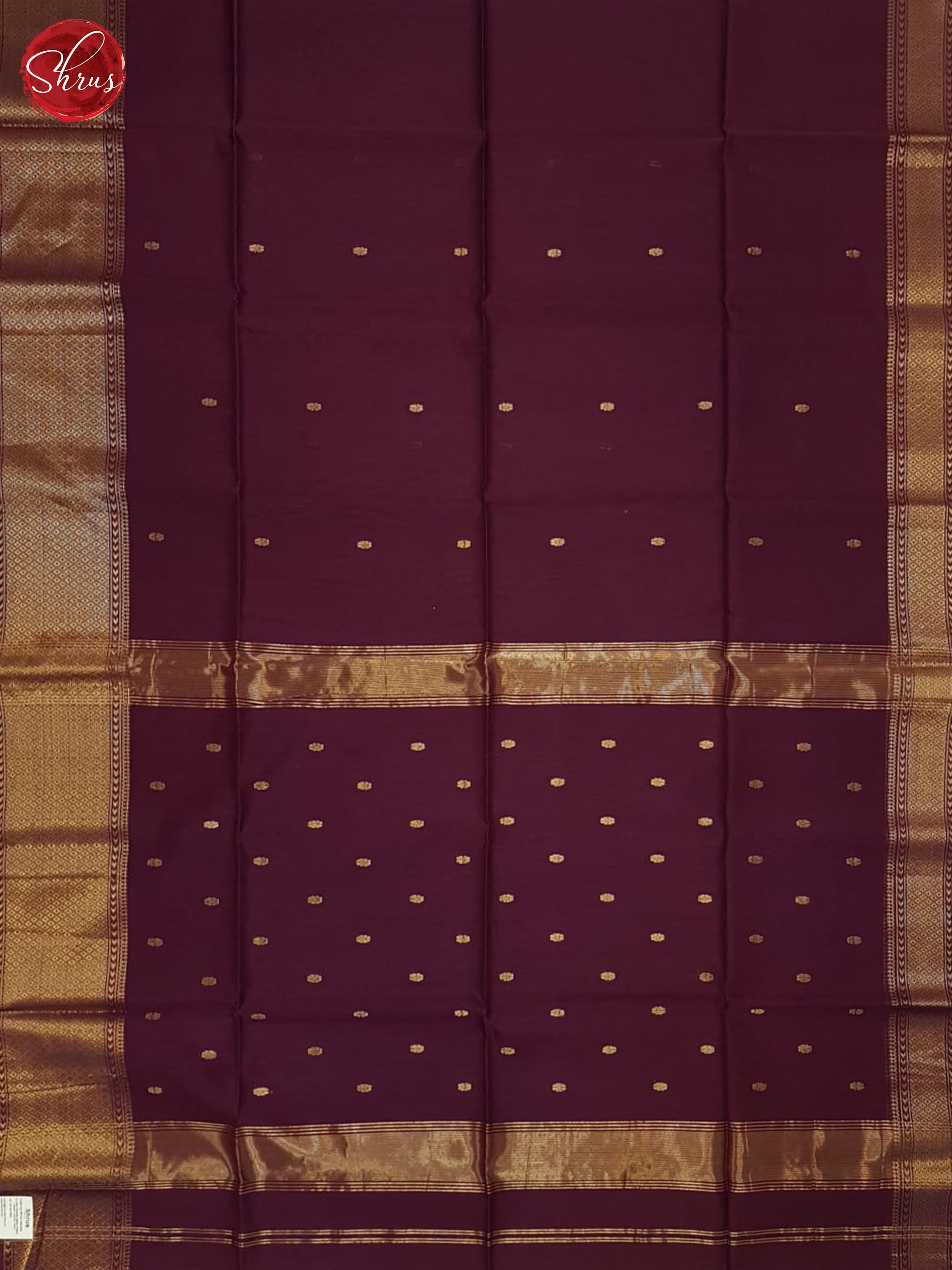 Deep Wine(Single Tone)- Maheshwari Silk Cotton saree - Shop on ShrusEternity.com