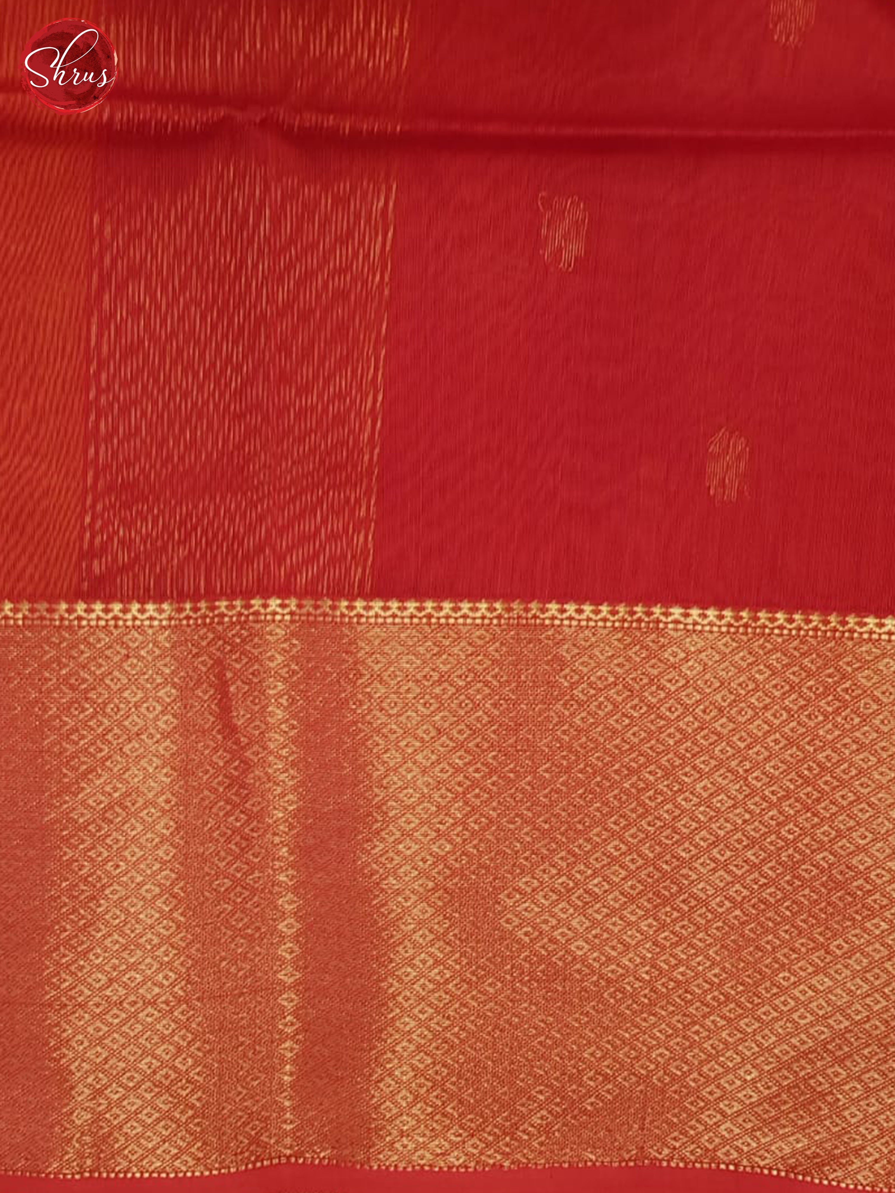 Mustard And Red- Maheshwari Silk Cotton Saree - Shop on ShrusEternity.com
