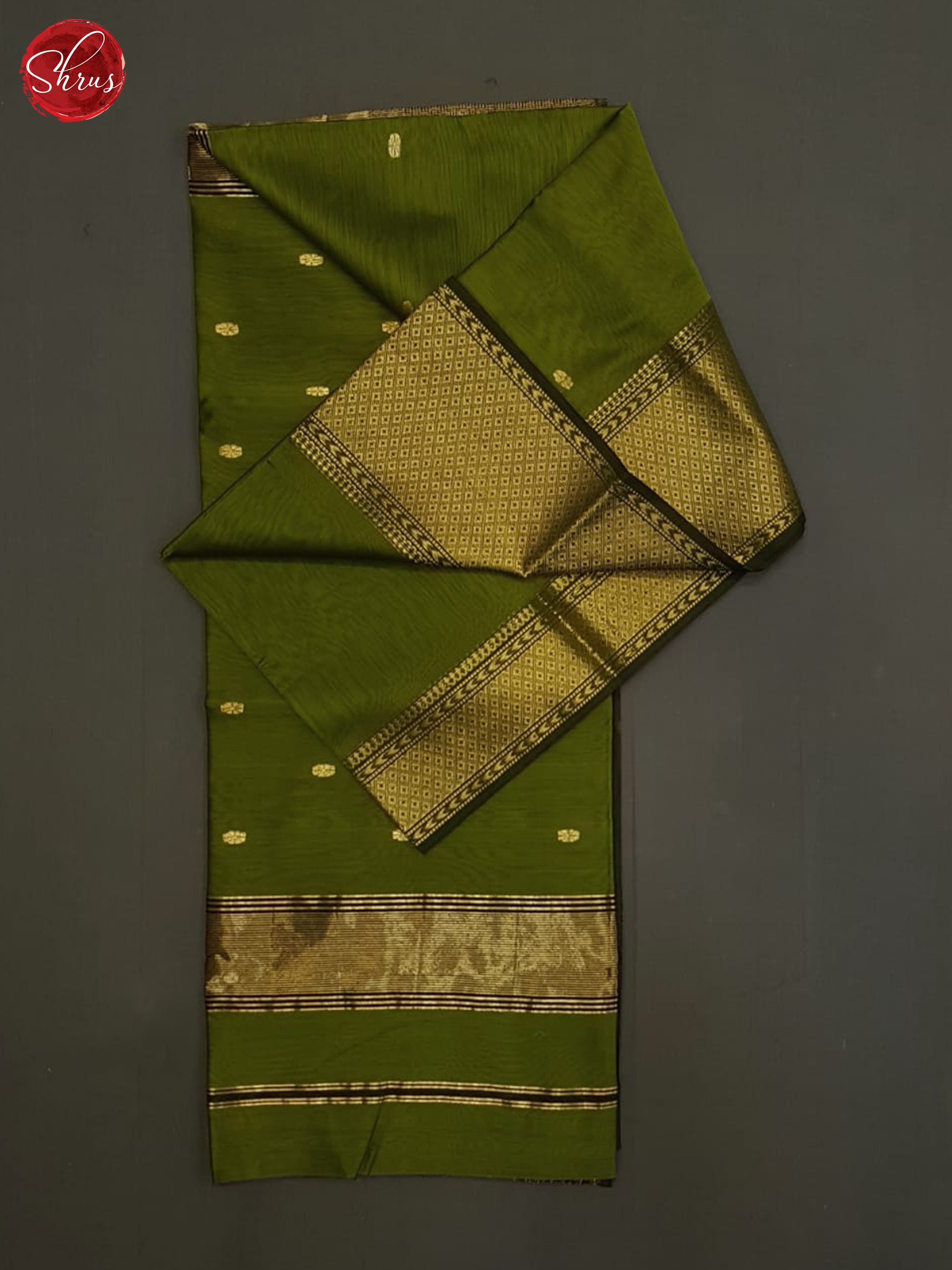 Green(Single Tone)- Maheshwari Silk Cotton Saree - Shop on ShrusEternity.com