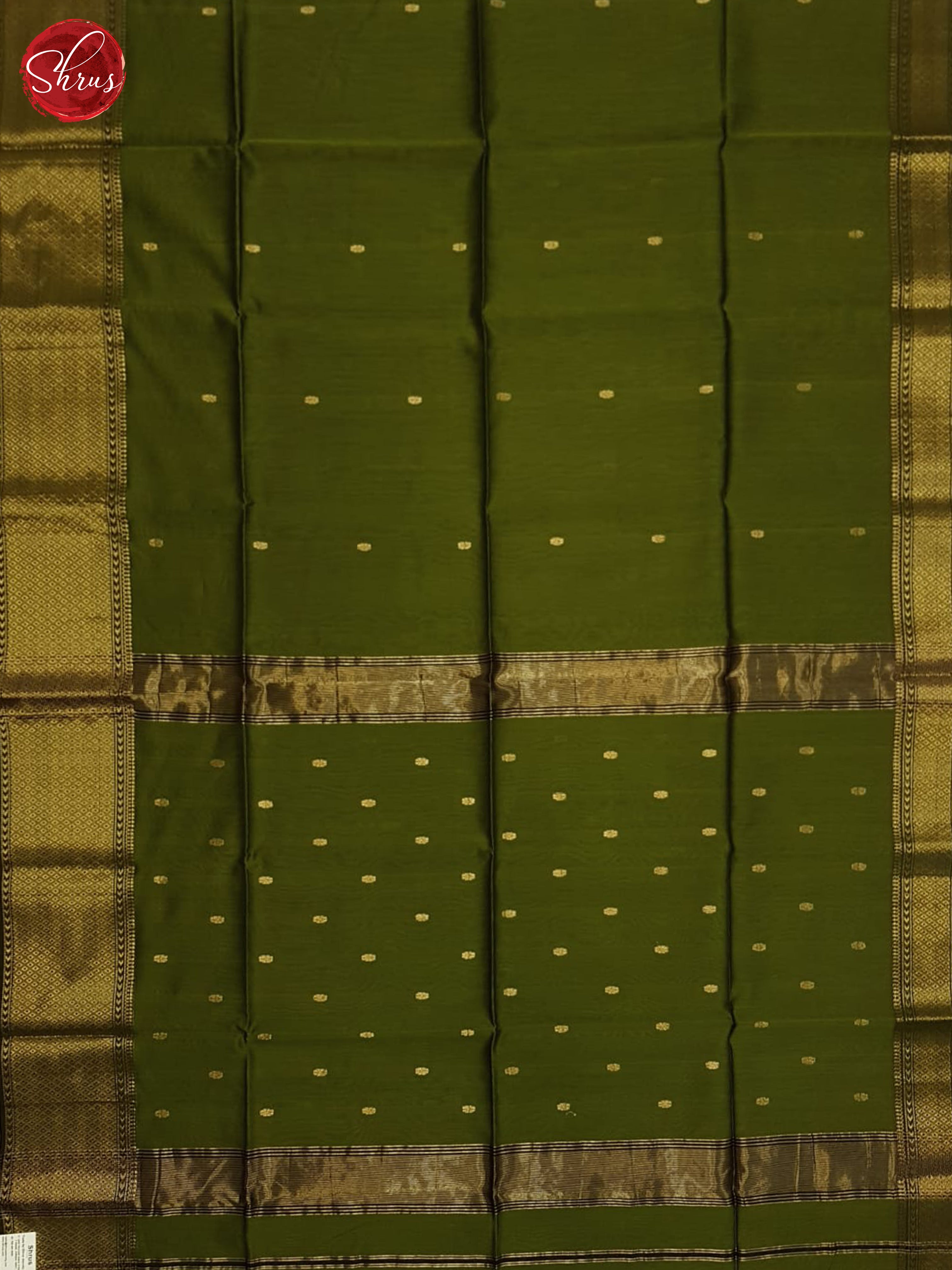 Green(Single Tone)- Maheshwari Silk Cotton Saree - Shop on ShrusEternity.com