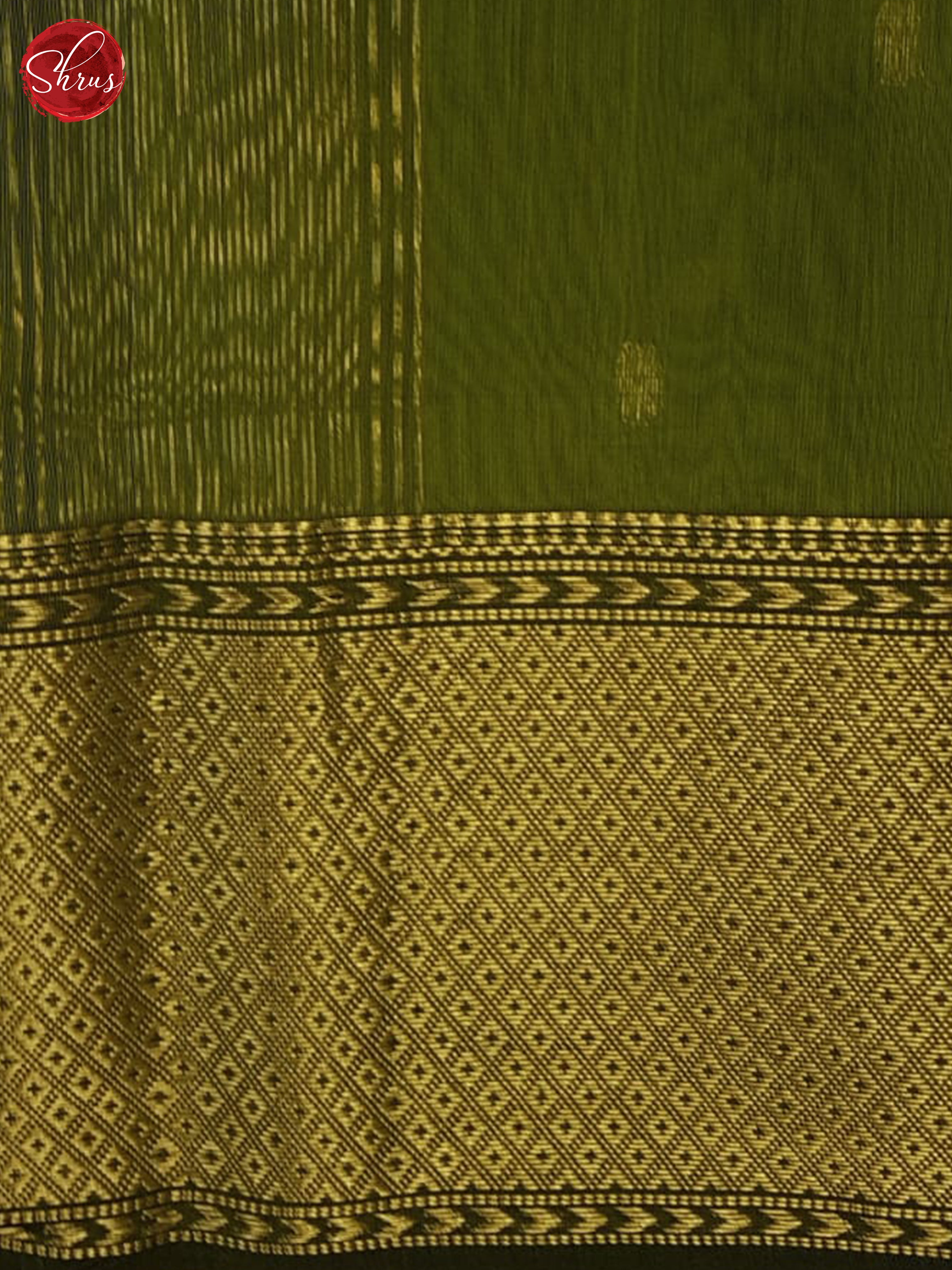 Green(Single Tone)- Maheshwari Silk Cotton Saree - Shop on ShrusEternity.com